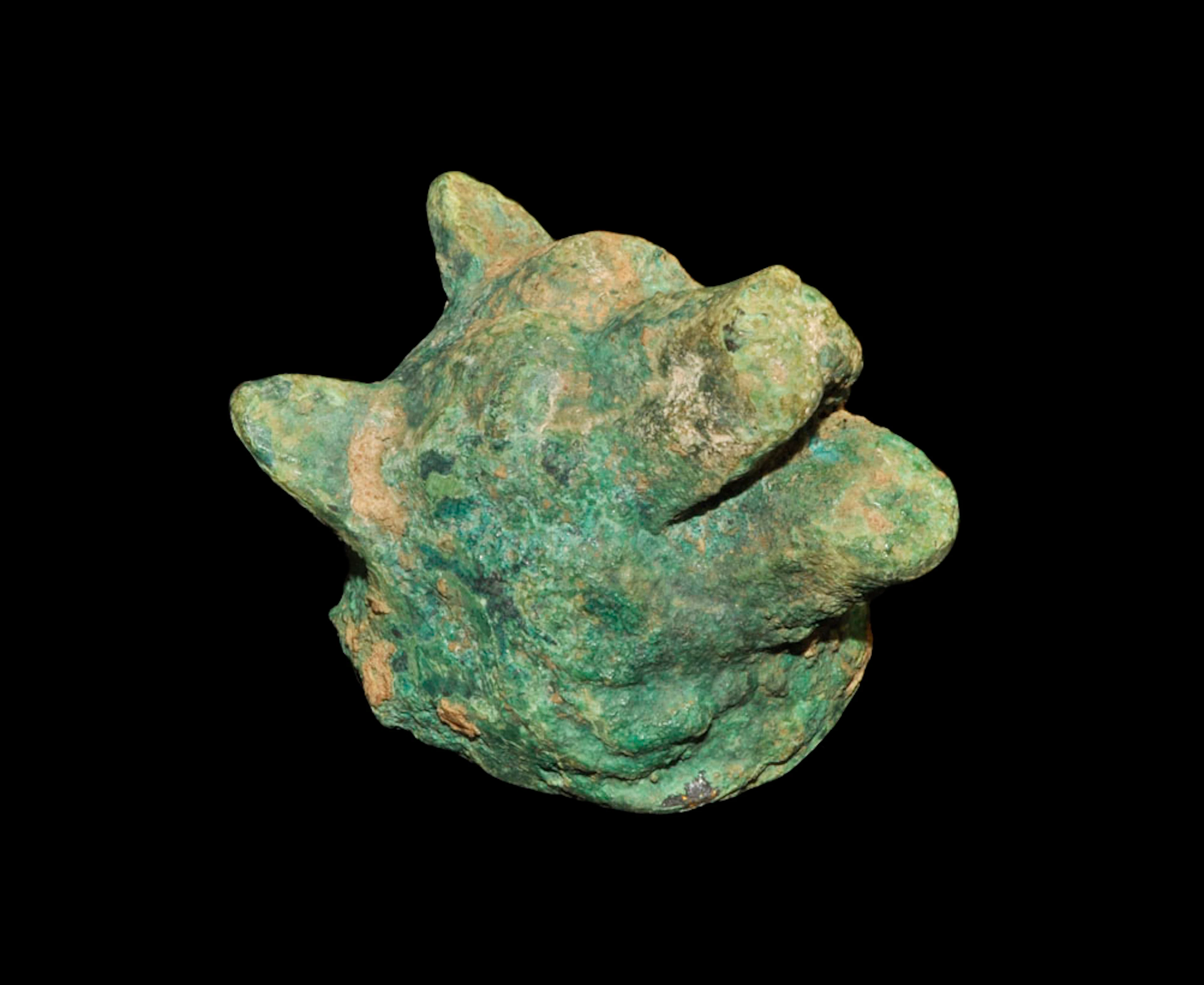 Roman Bronze Head of a Dog