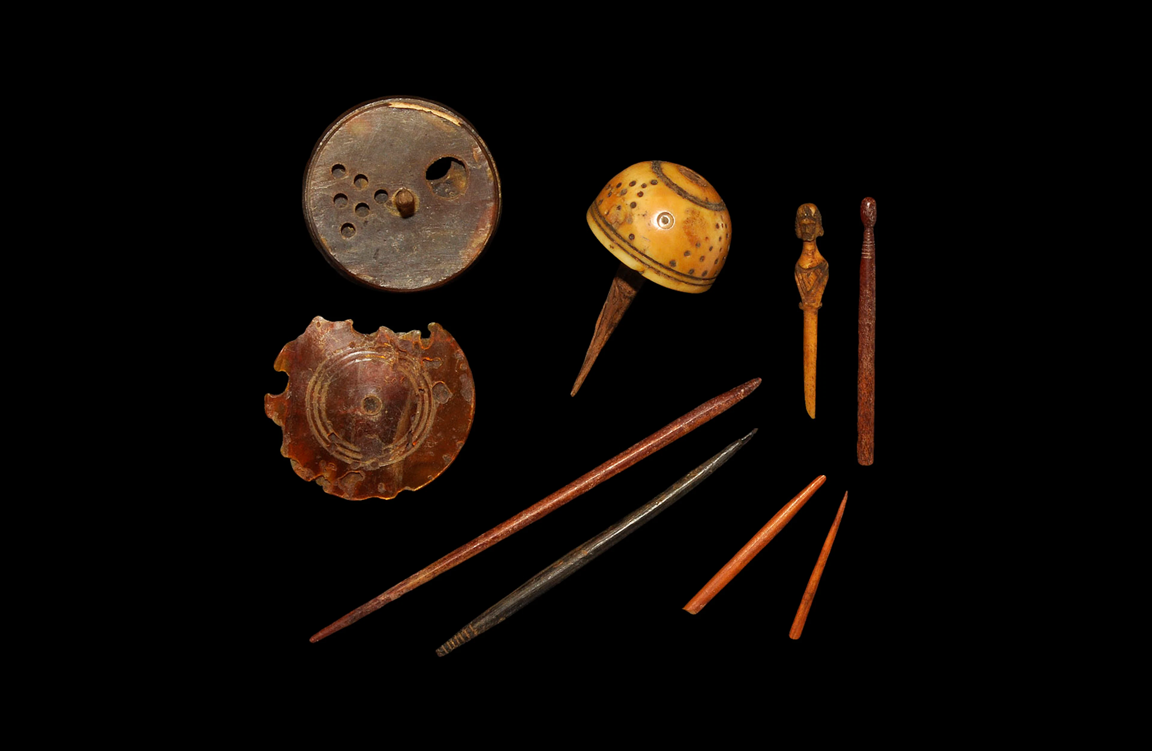 Egyptian Coptic Bone and Amber Group
