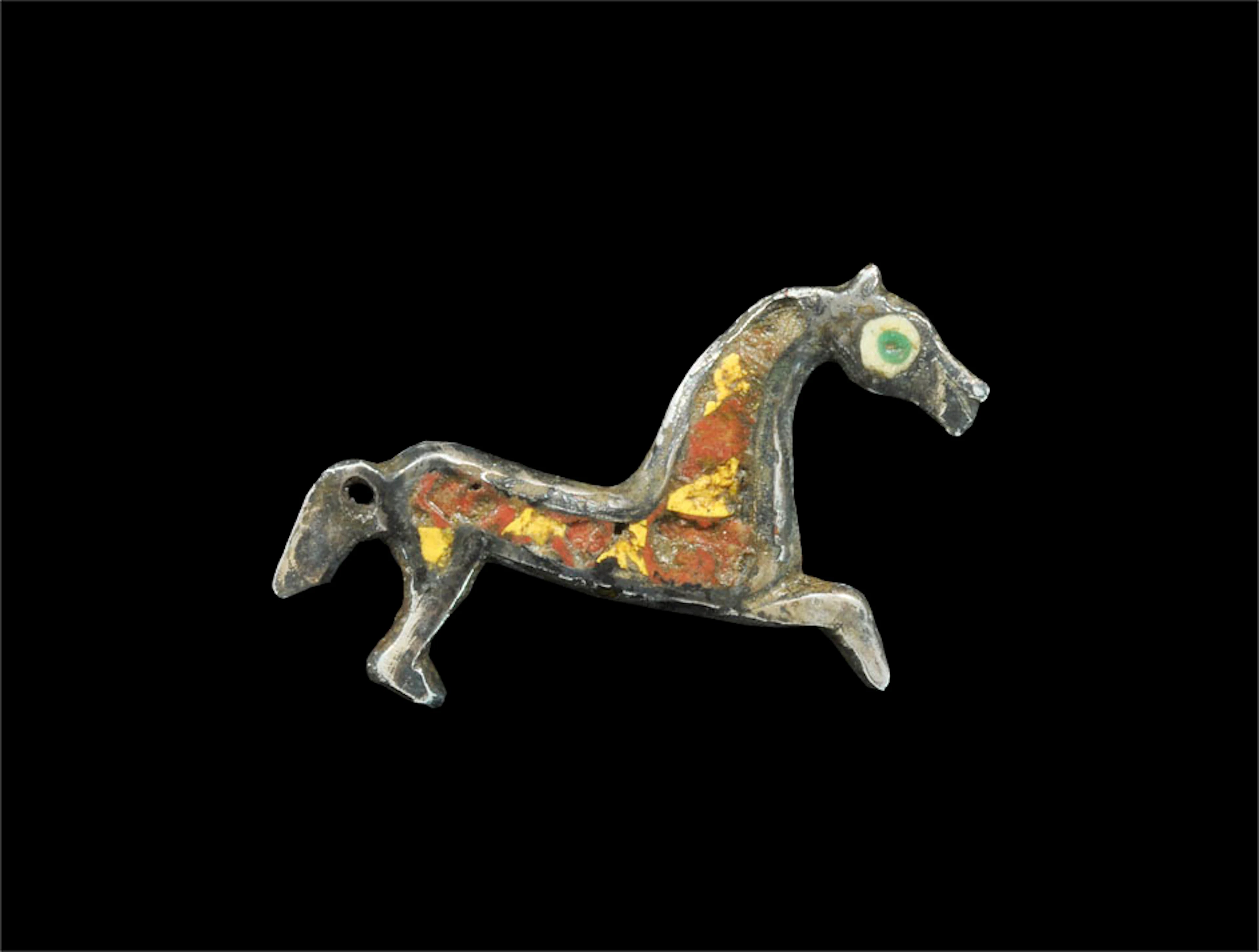 Roman Silver Enamelled Horse Brooch