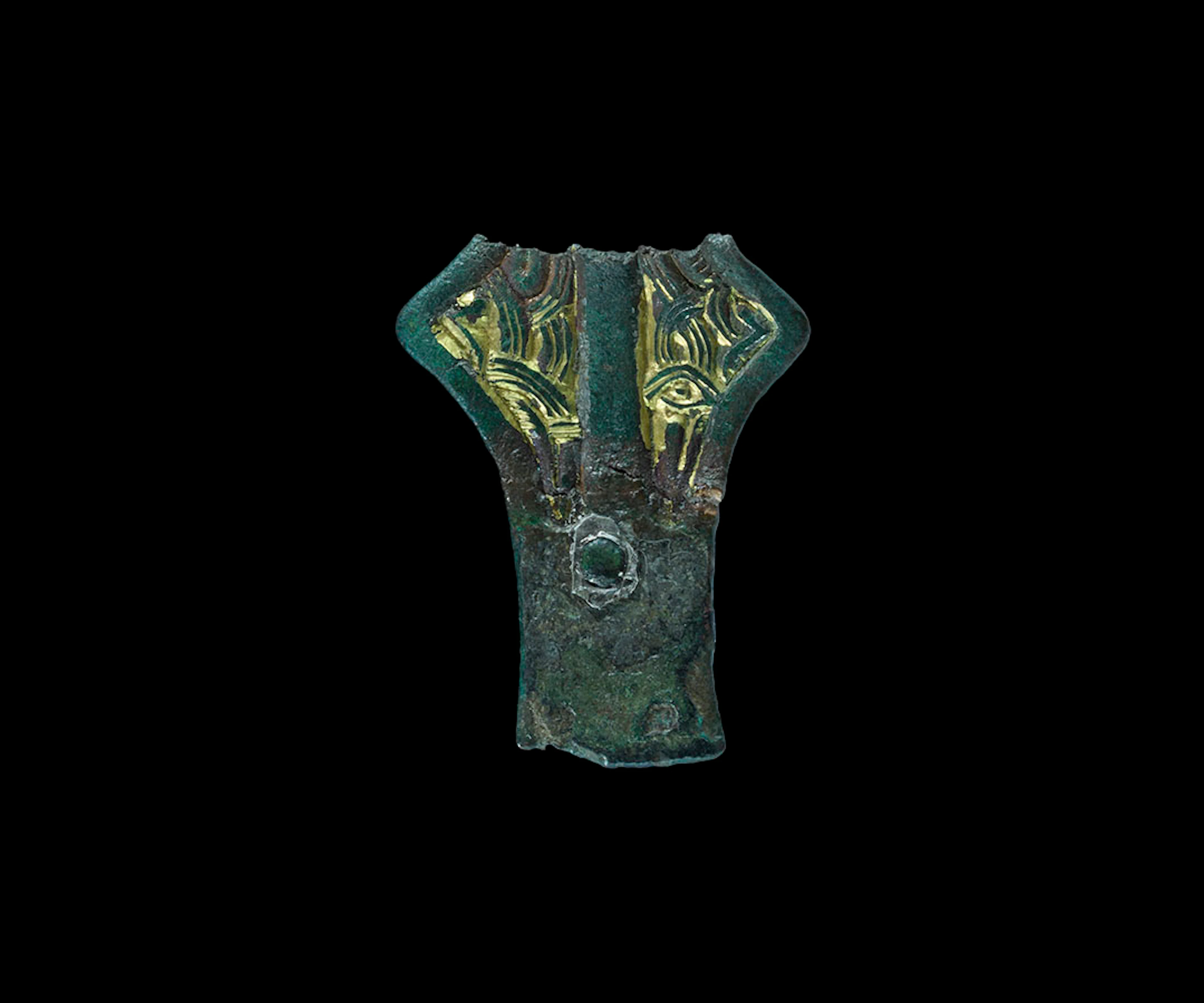Anglo-Saxon Gilt-Bronze Harness Mount Fragment