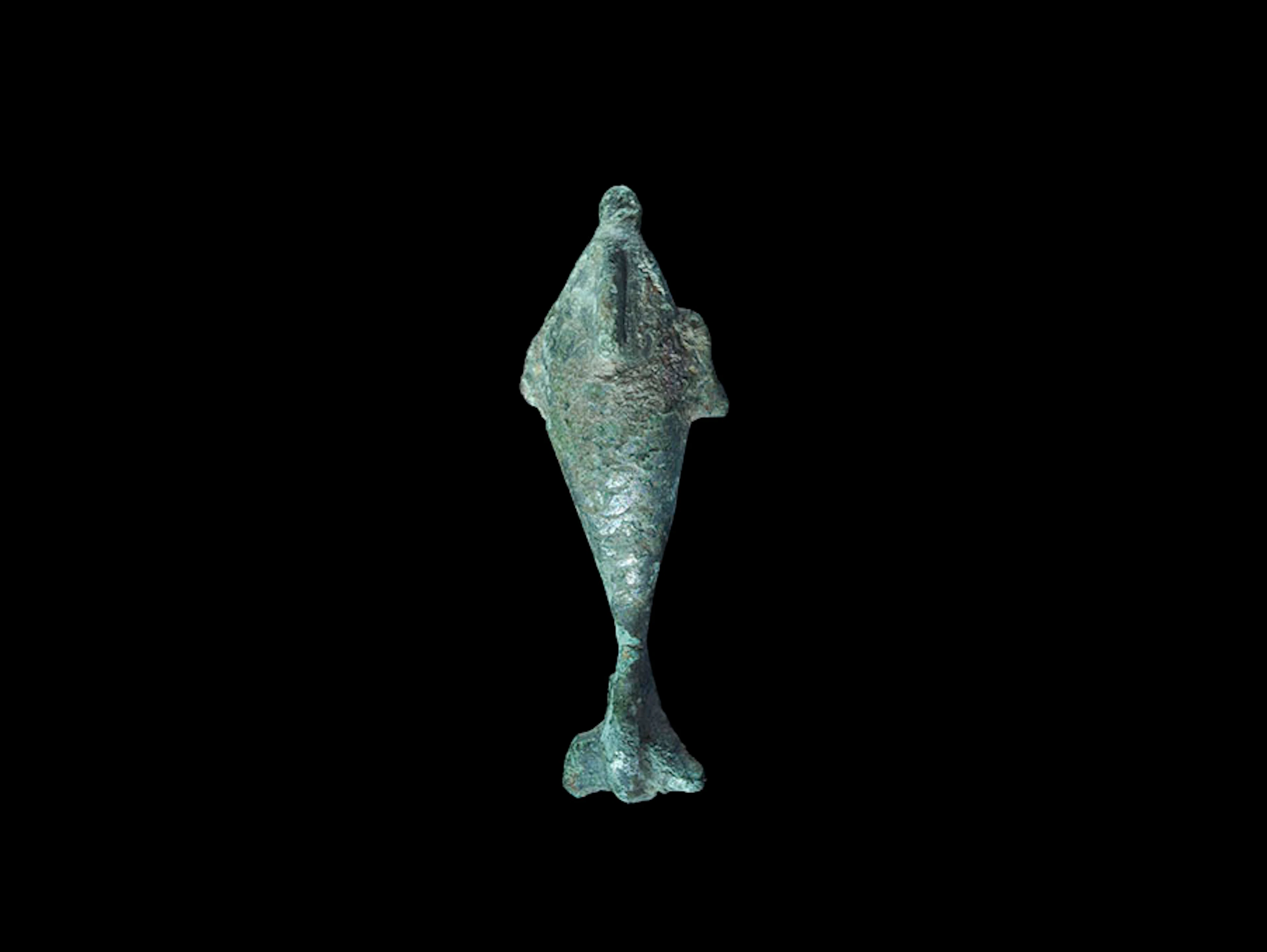 Roman Silvered Bronze Dolphin Brooch