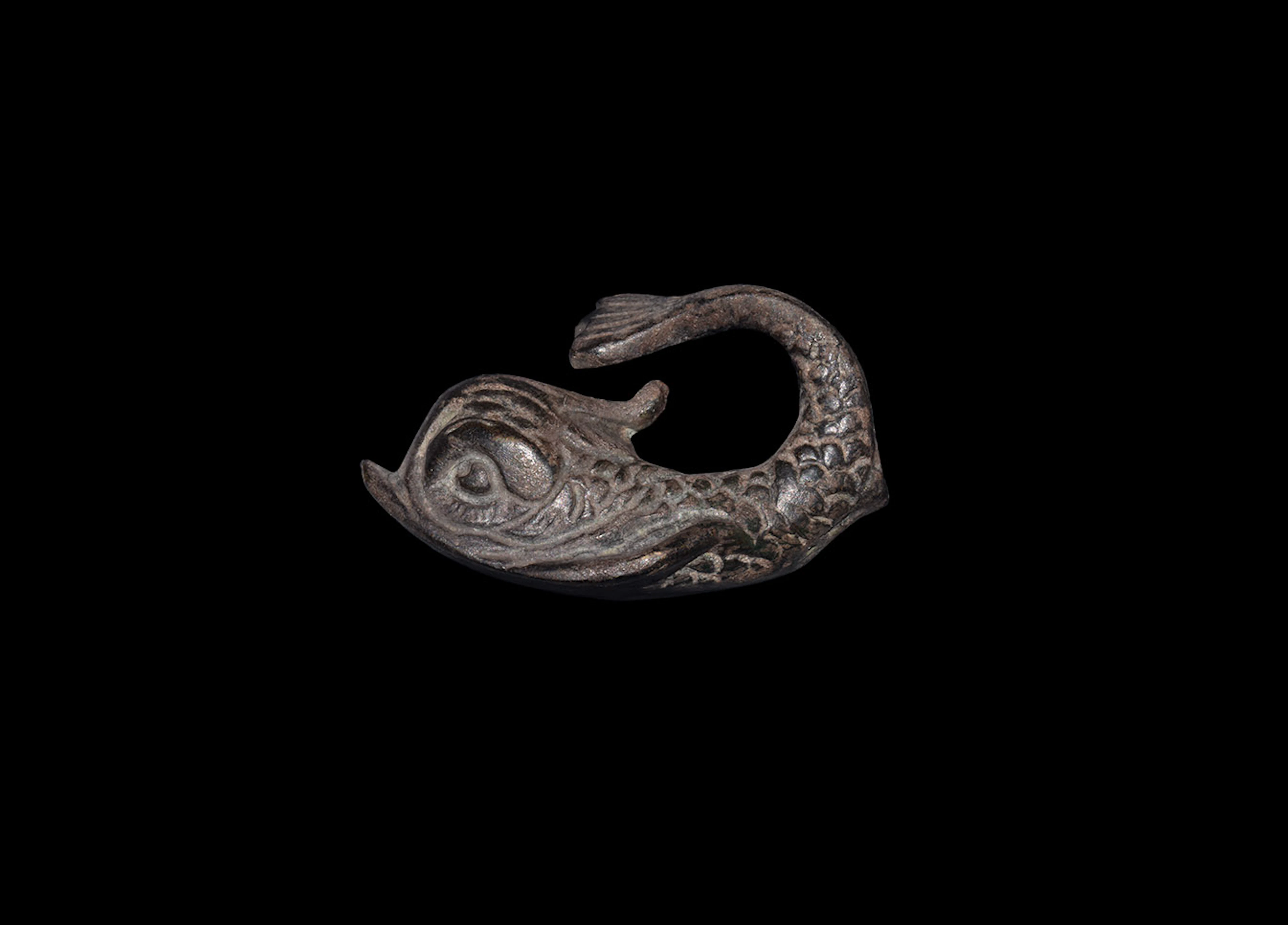 Roman Dolphin Statuette with Greek Inscription