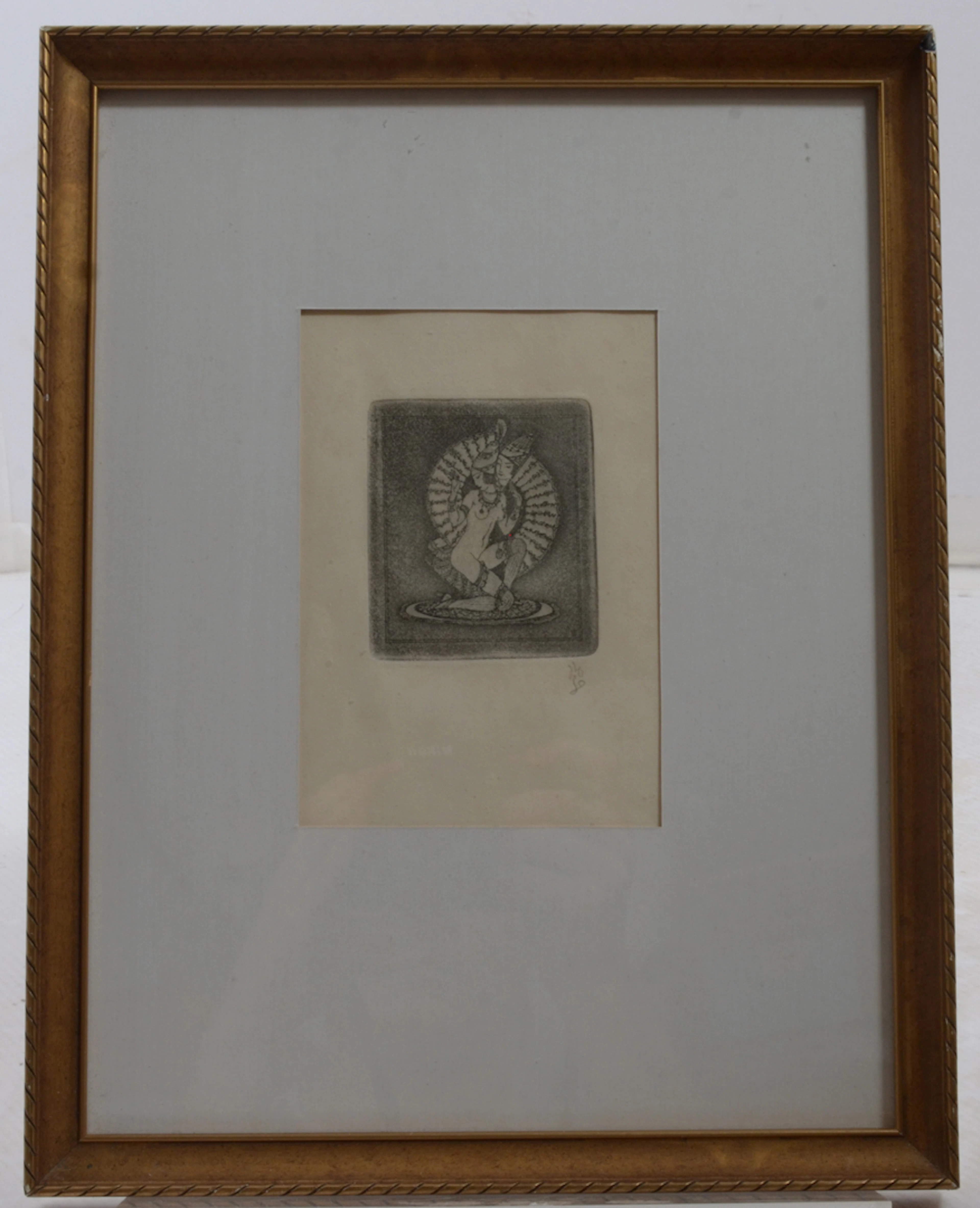 GERHARD HENNING. Två dansare, monogramsignerad, akvatintetsning.