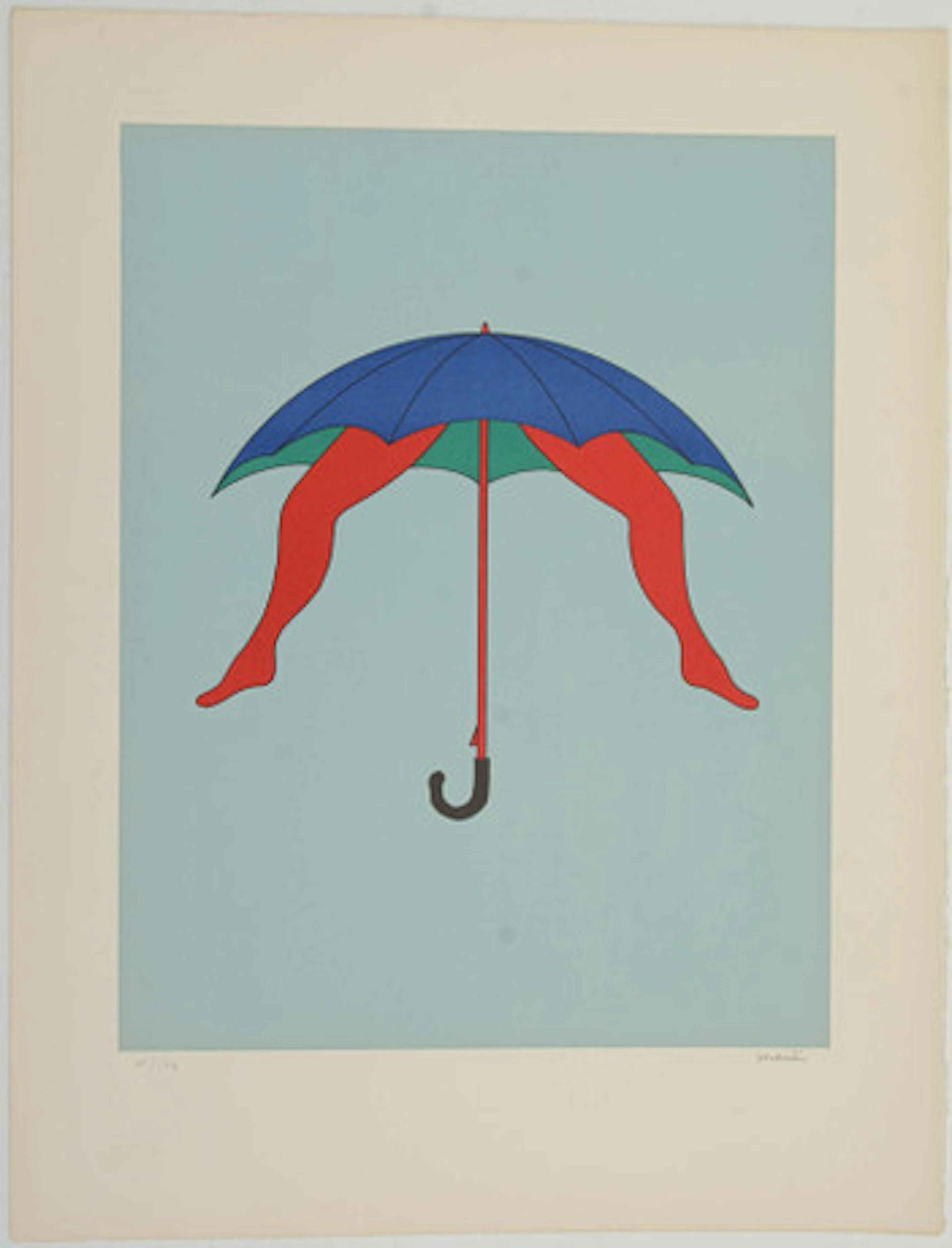 MARCEL MARIËN. Paraply. Litografi.