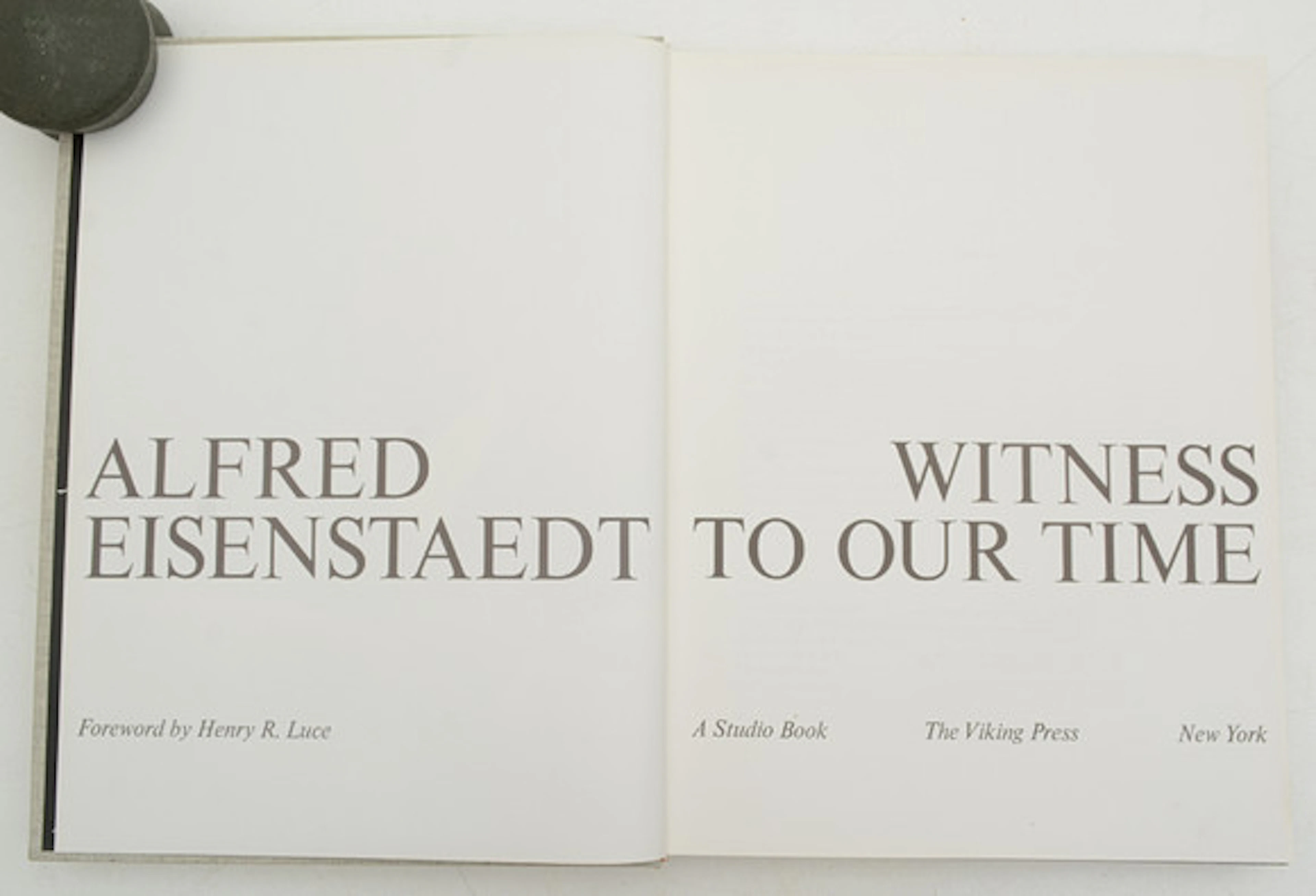 EISENSTAEDT, ALFRED. Witness to Our Time.