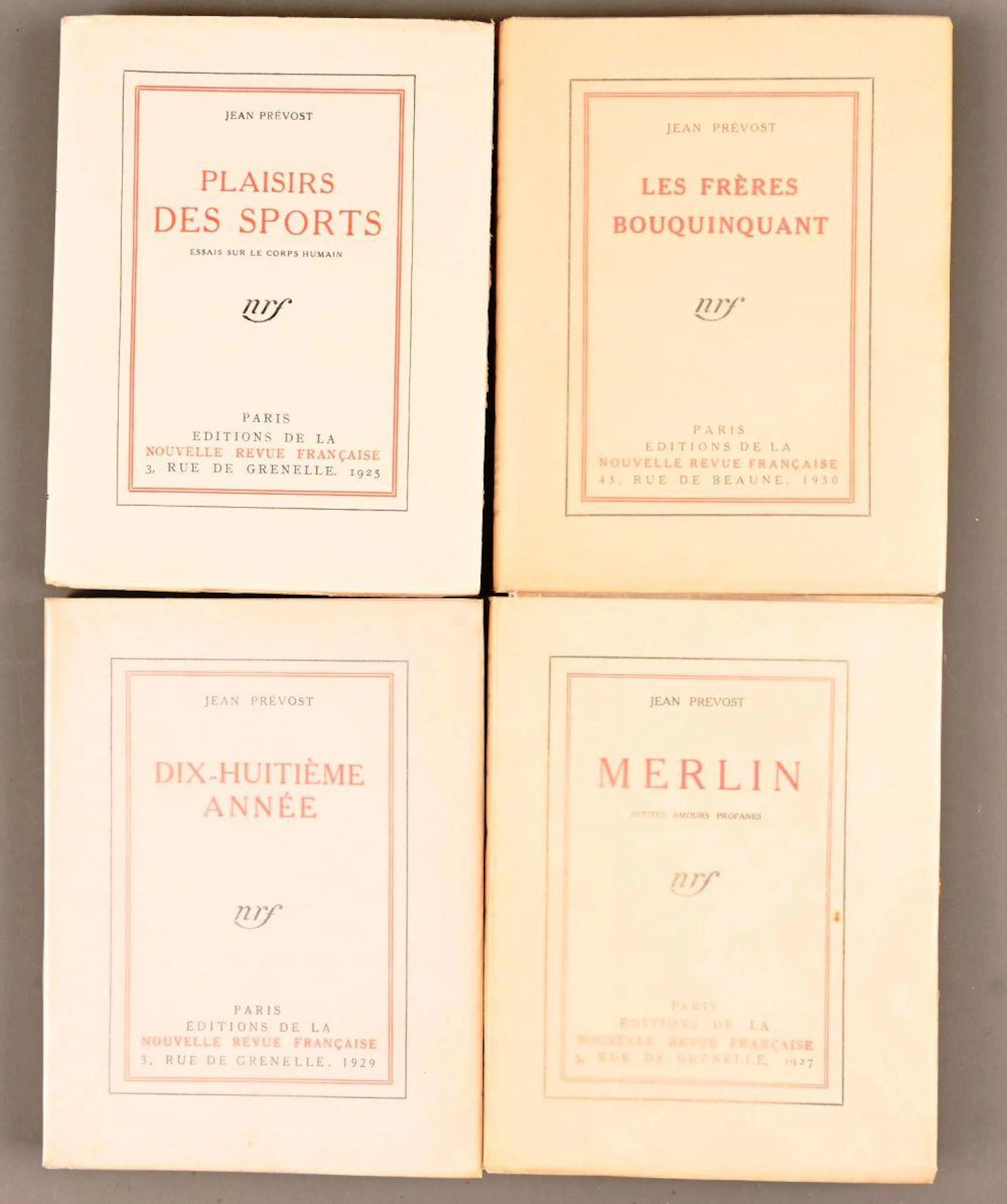PRÉVOST Jean PRÉVOST Jean Réunion de 4 oeuvres brochées en édition origi