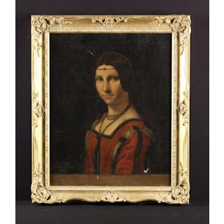 After Leonardo da Vinci A Copy on Canvas: Portrait of Lucrezia Crivelli