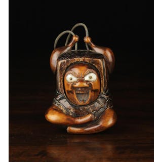 A Late Edo Period Japanese Carved Figural Inro in the...