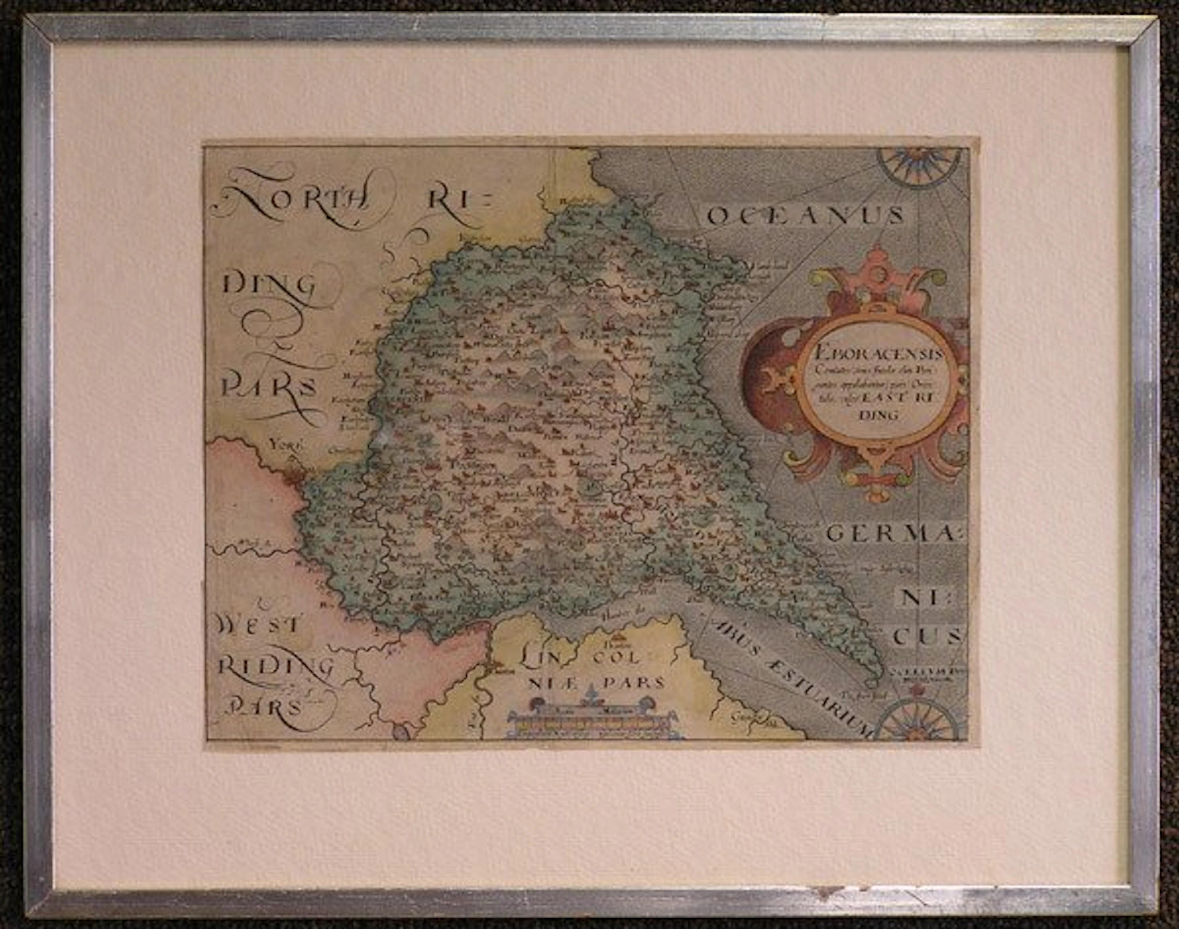 2043: 18th century map, Saxton, Yorkshire