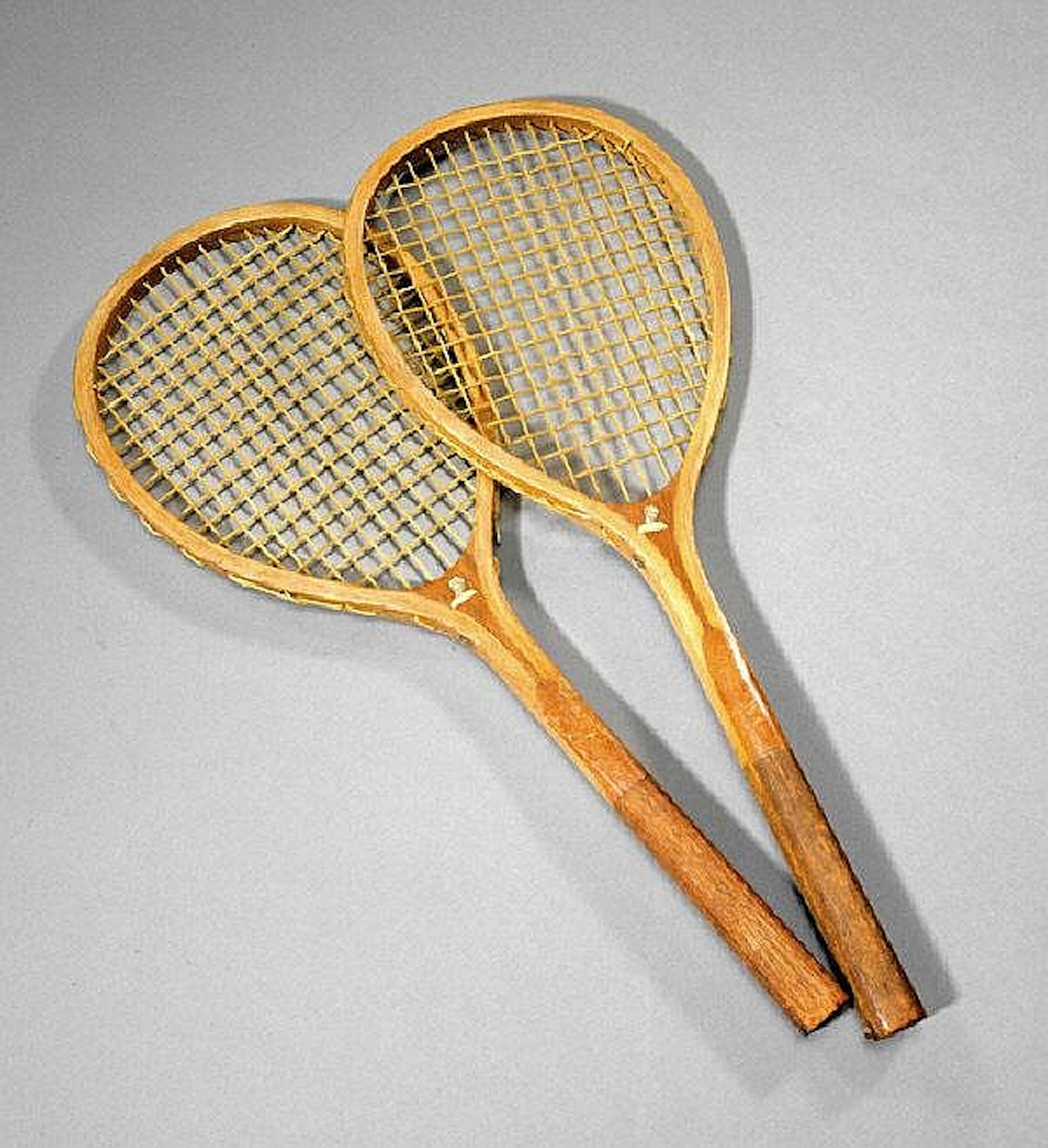 Sporting Memorabilia: A pair of strung table