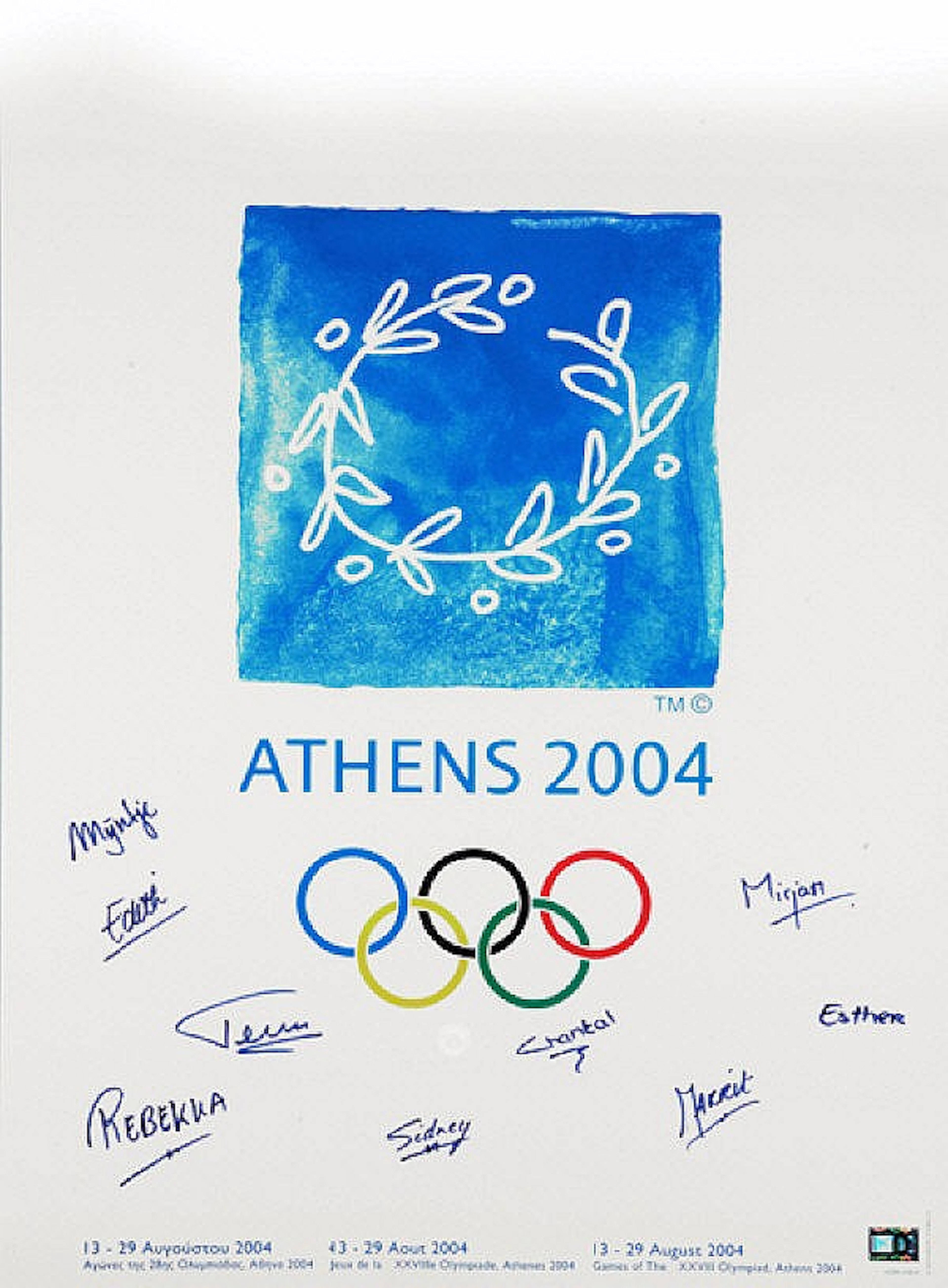 An Athens 2004 Olympic Games official poster signed by...