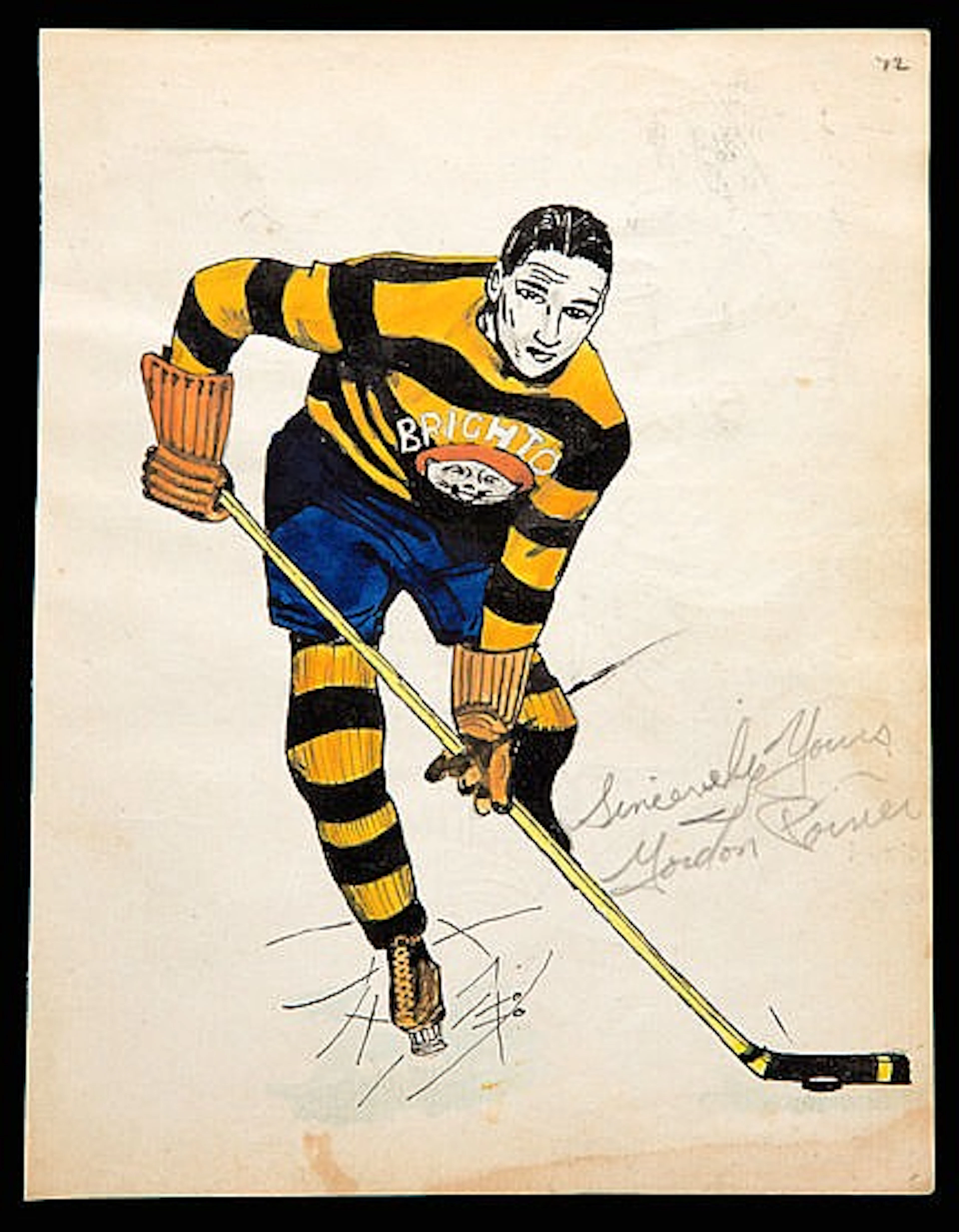 Artist drawn portraits of British ice hockey stars