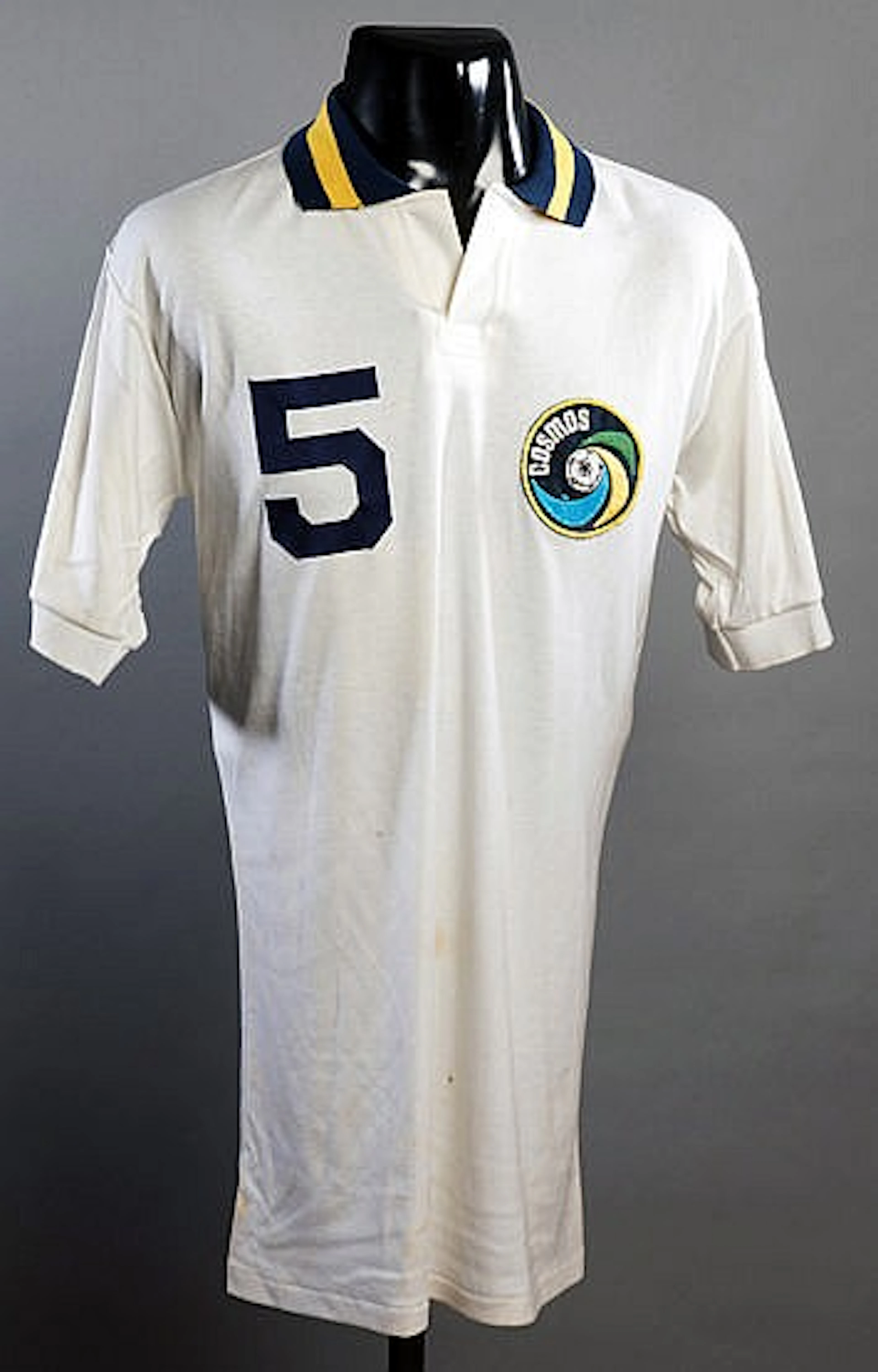 Carlos Alberto match-worn New York Cosmos No.5 jersey from the match v