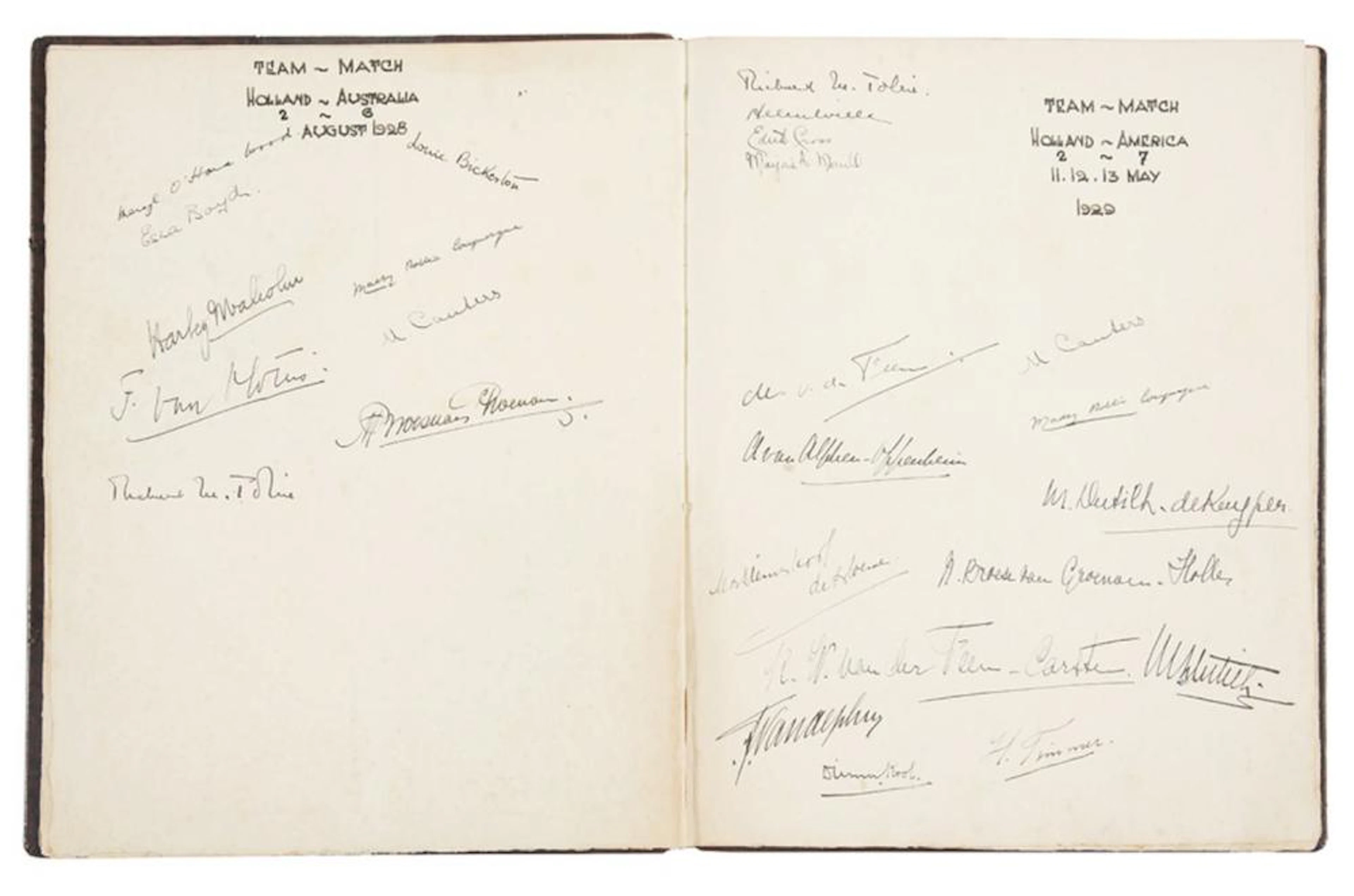 A comprehensive leather bound album featuring the Holland Tennis Teams and
