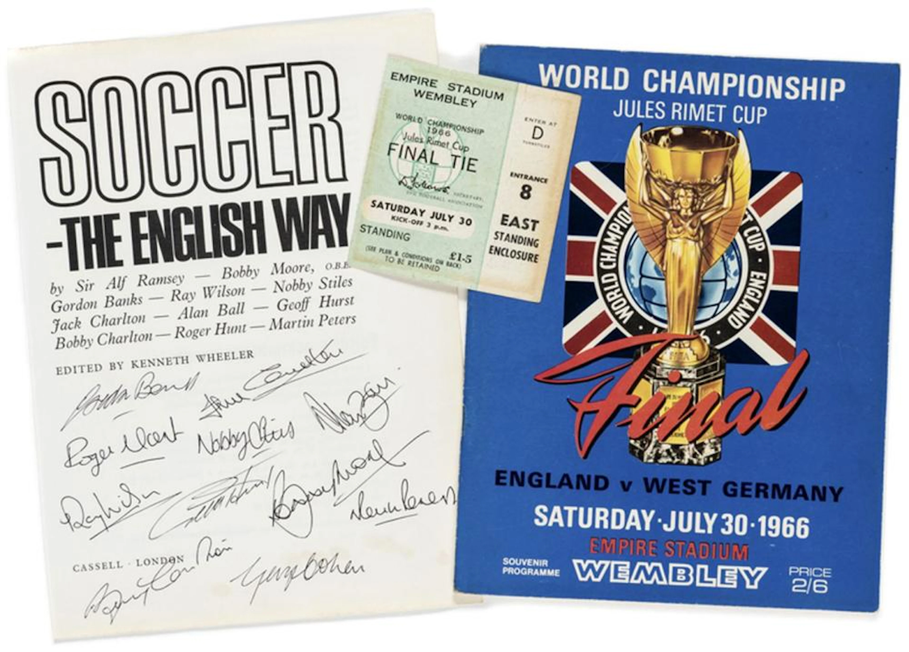 1966 World Cup autographs and memorabilia, comprising a title page removed