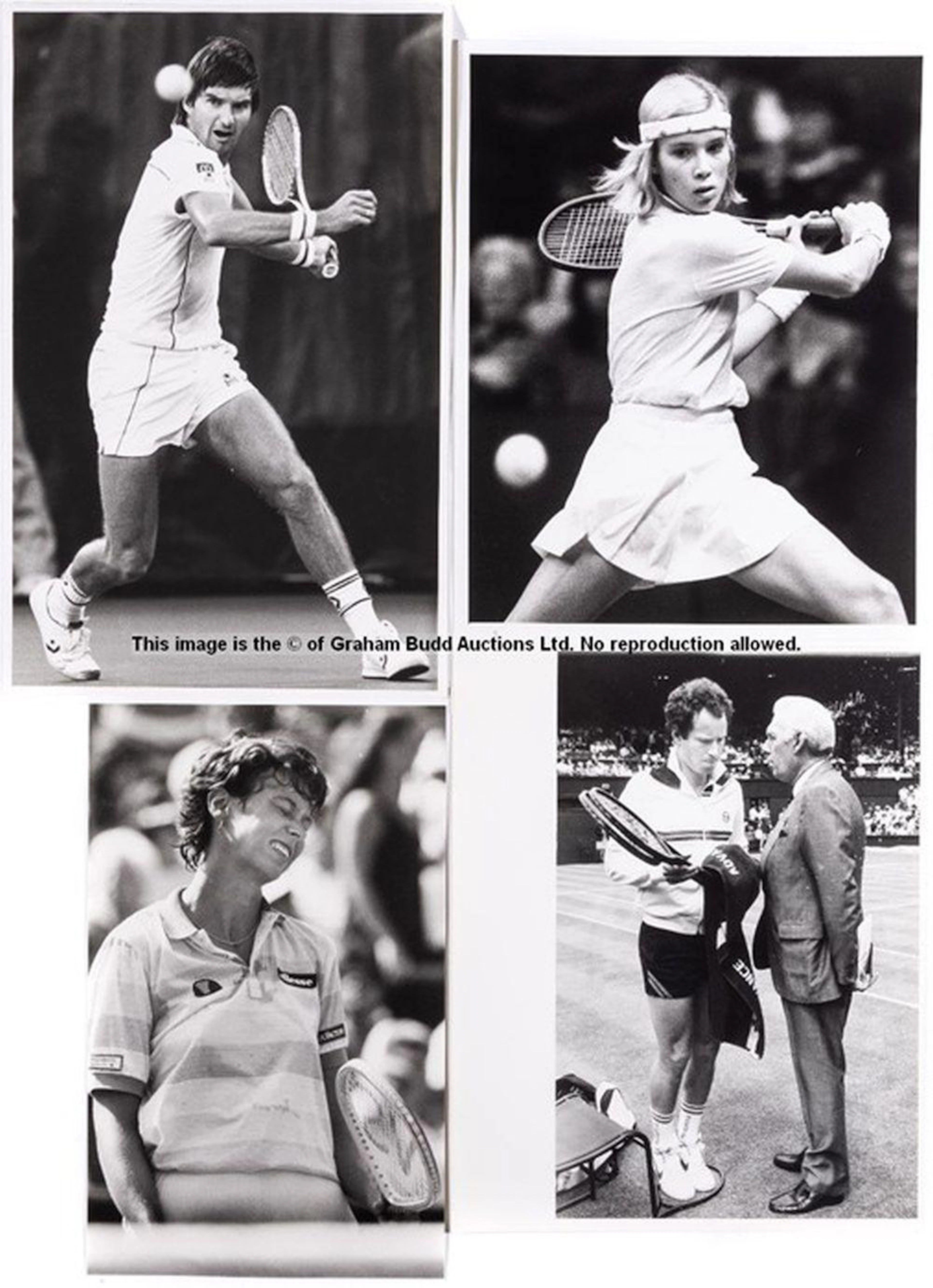 LARGE COLLECTION OF PRESS PHOTOGRAPHS OF TENNIS LEGENDS