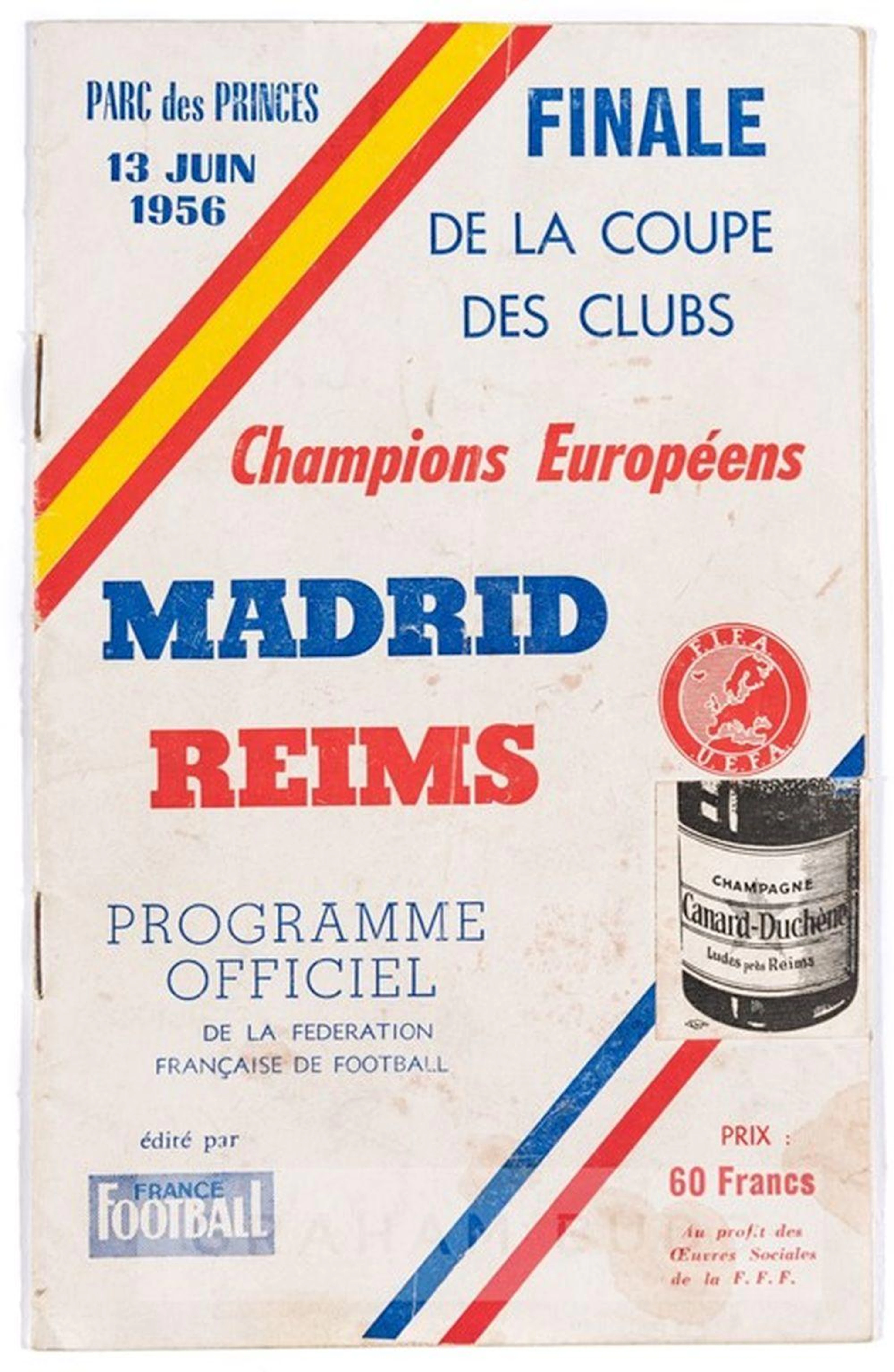 MATCH PROGRAMME FOR THE FIRST EUROPEAN CUP FINAL