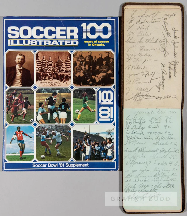 CHARLTON ATHLETIC TOUR TO CANADA/USA AUTOGRAPH BOOK, CIRCA 1937