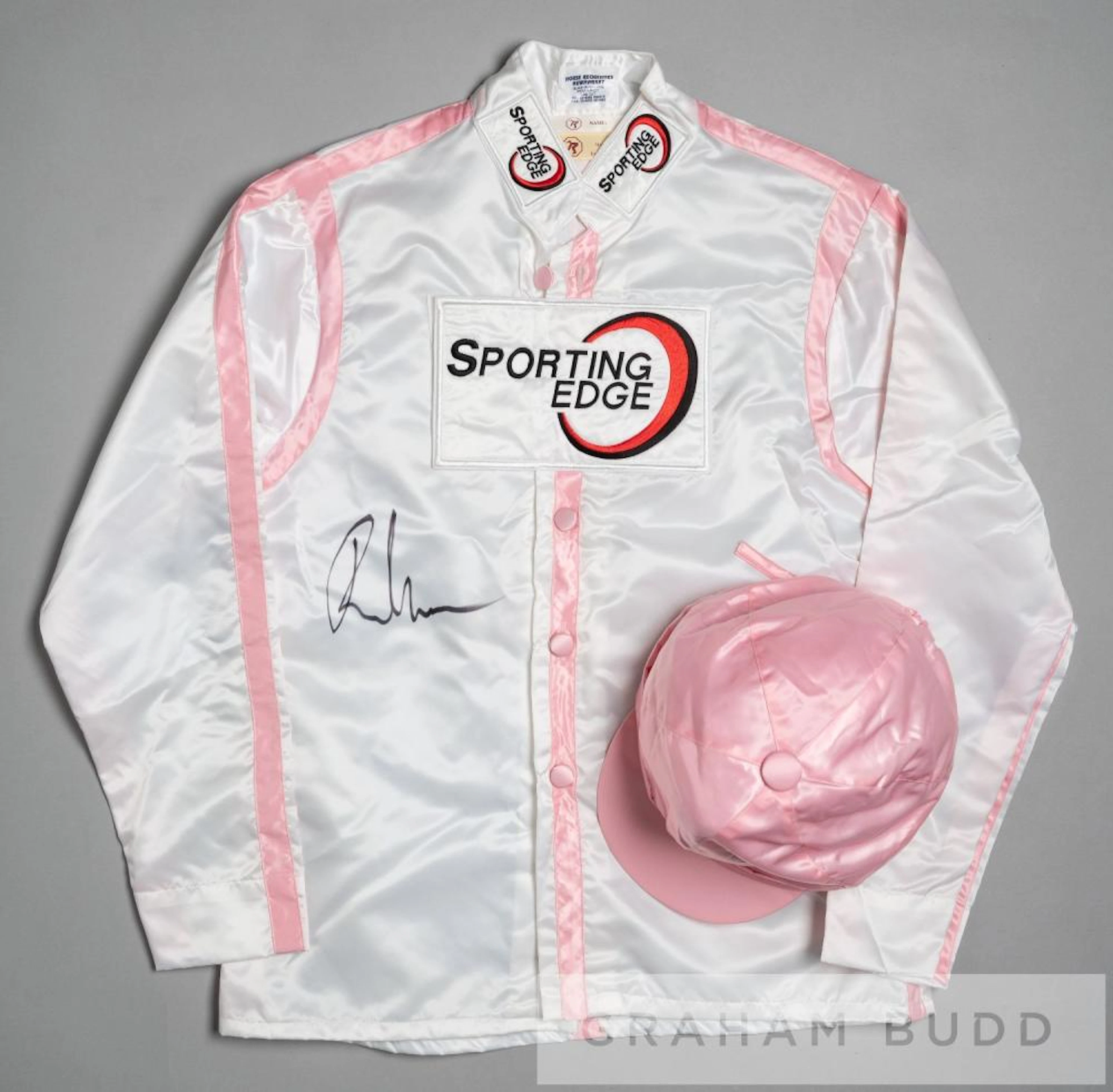 RACING COLOURS OF LADY CECIL SIGNED BY THE JOCKEY RYAN MOORE CIRCA 2013