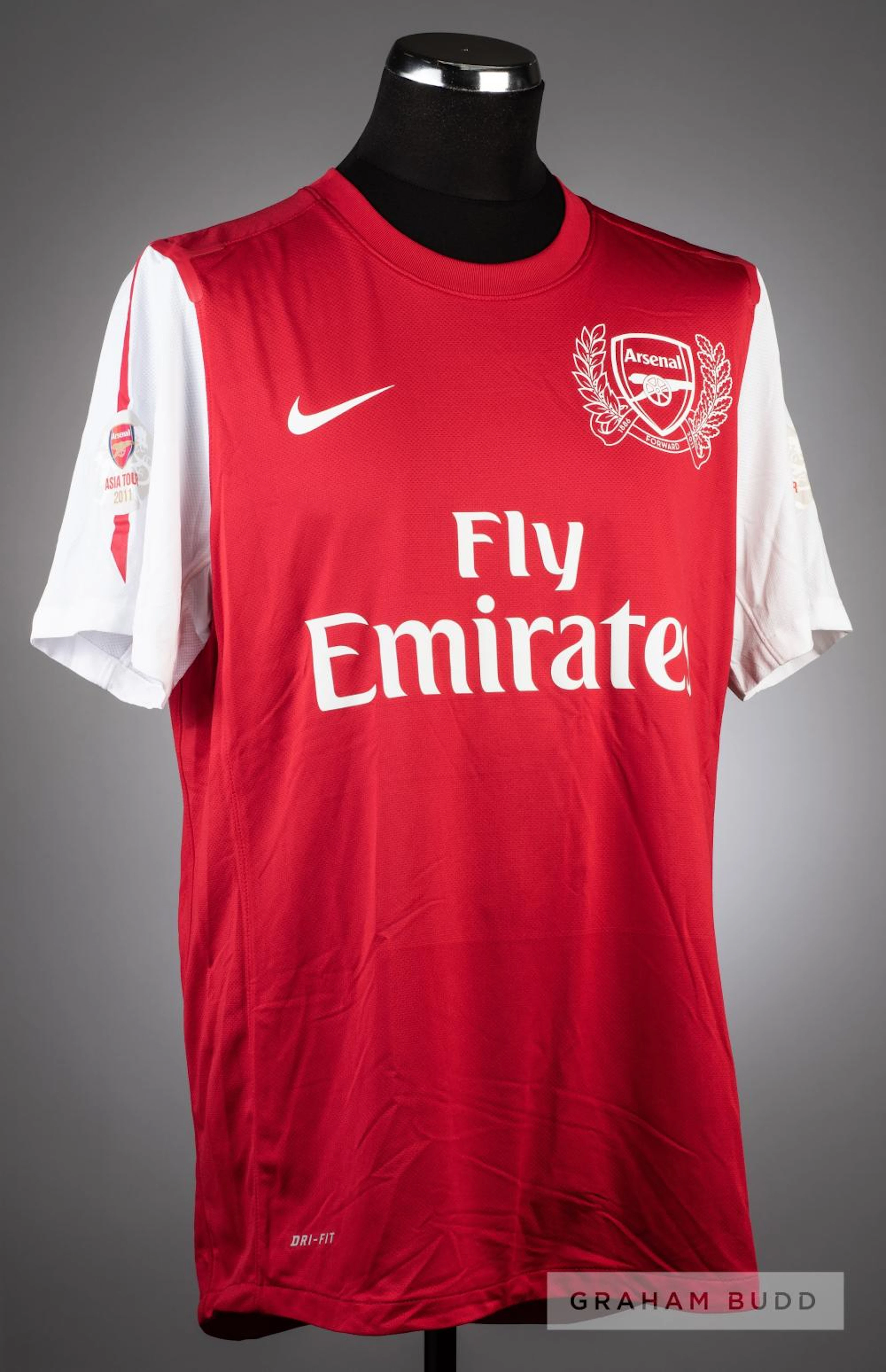 CARL JENKINSON RED AND WHITE ARSENAL NO.25 ASIA TOUR JERSEY V HANGZHOU GREENTOWN