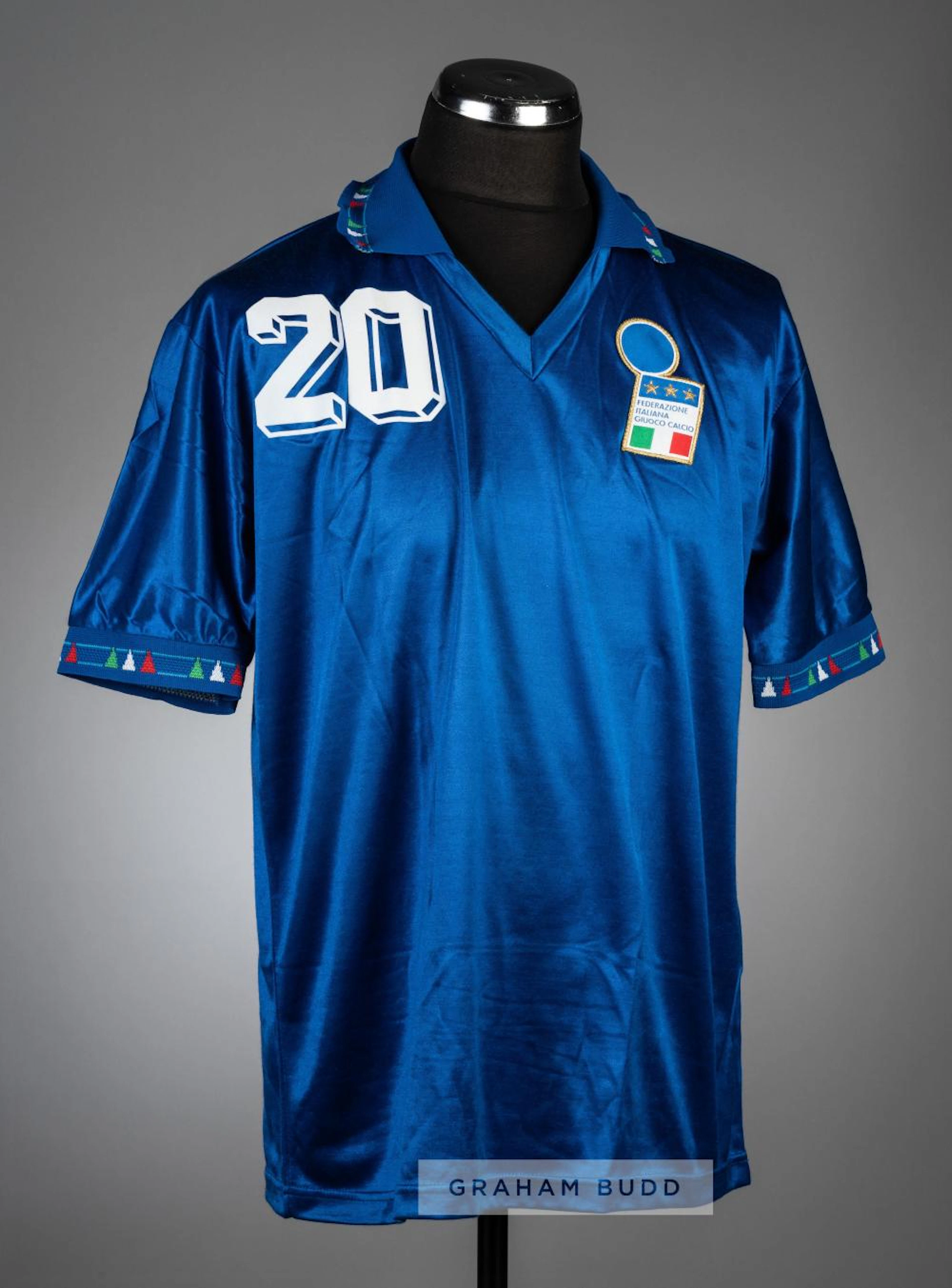 Roberto Baggio blue Italy No.20 jersey v USA