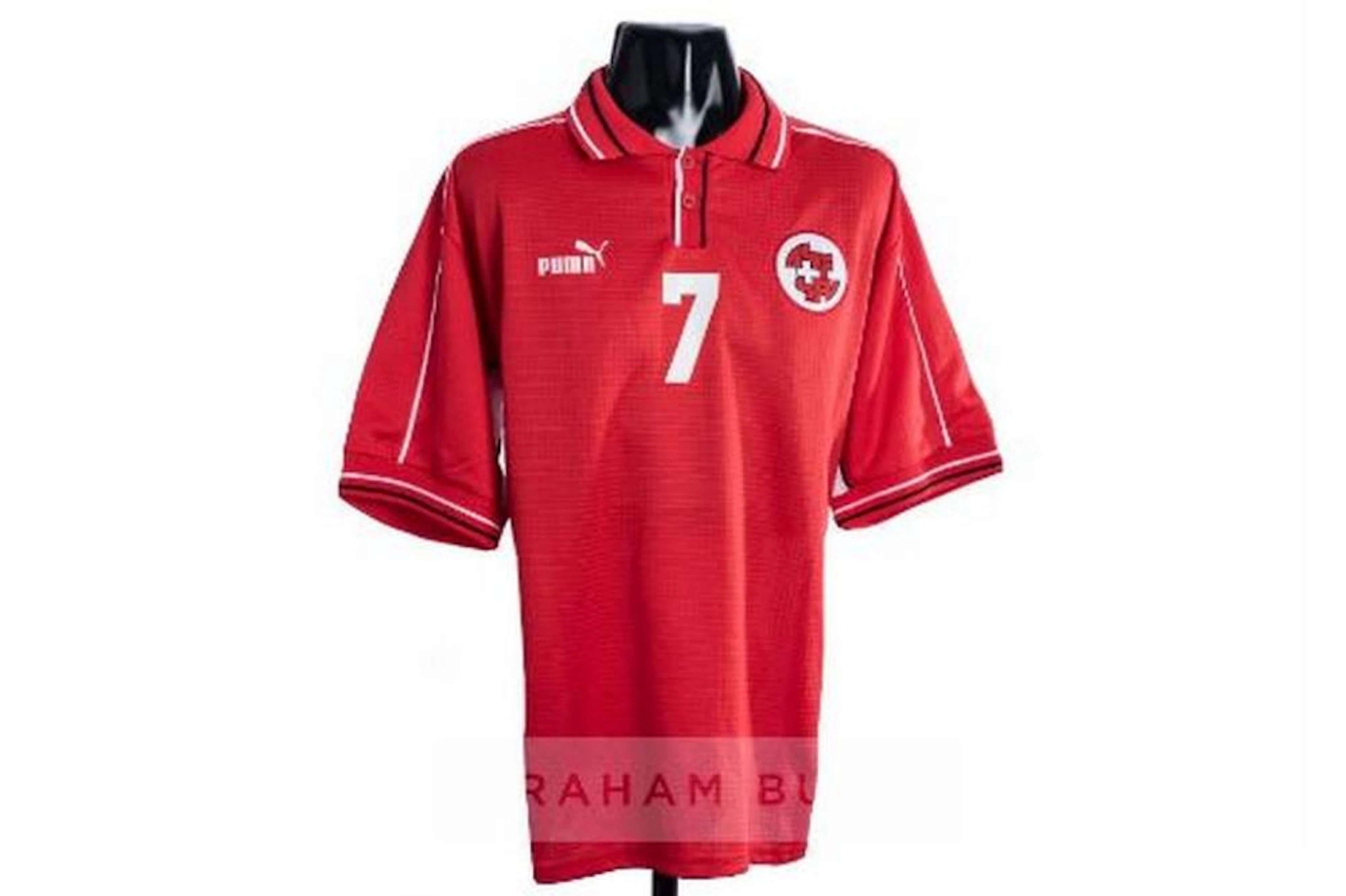 David Sesa red Switzerland No.7 home jersey from the...
