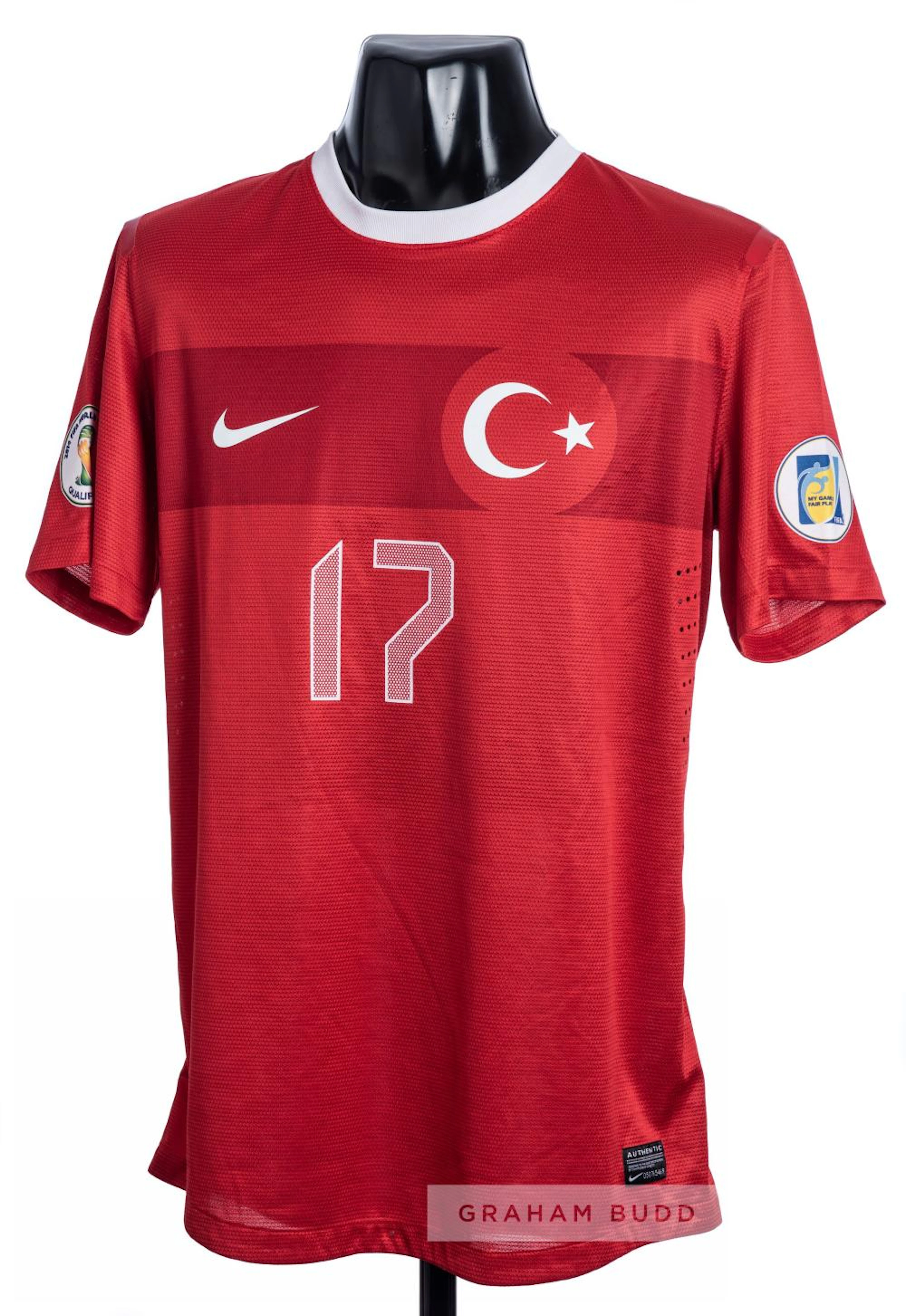Burak Yilmaz signed red Turkey No.17 home jersey from the...