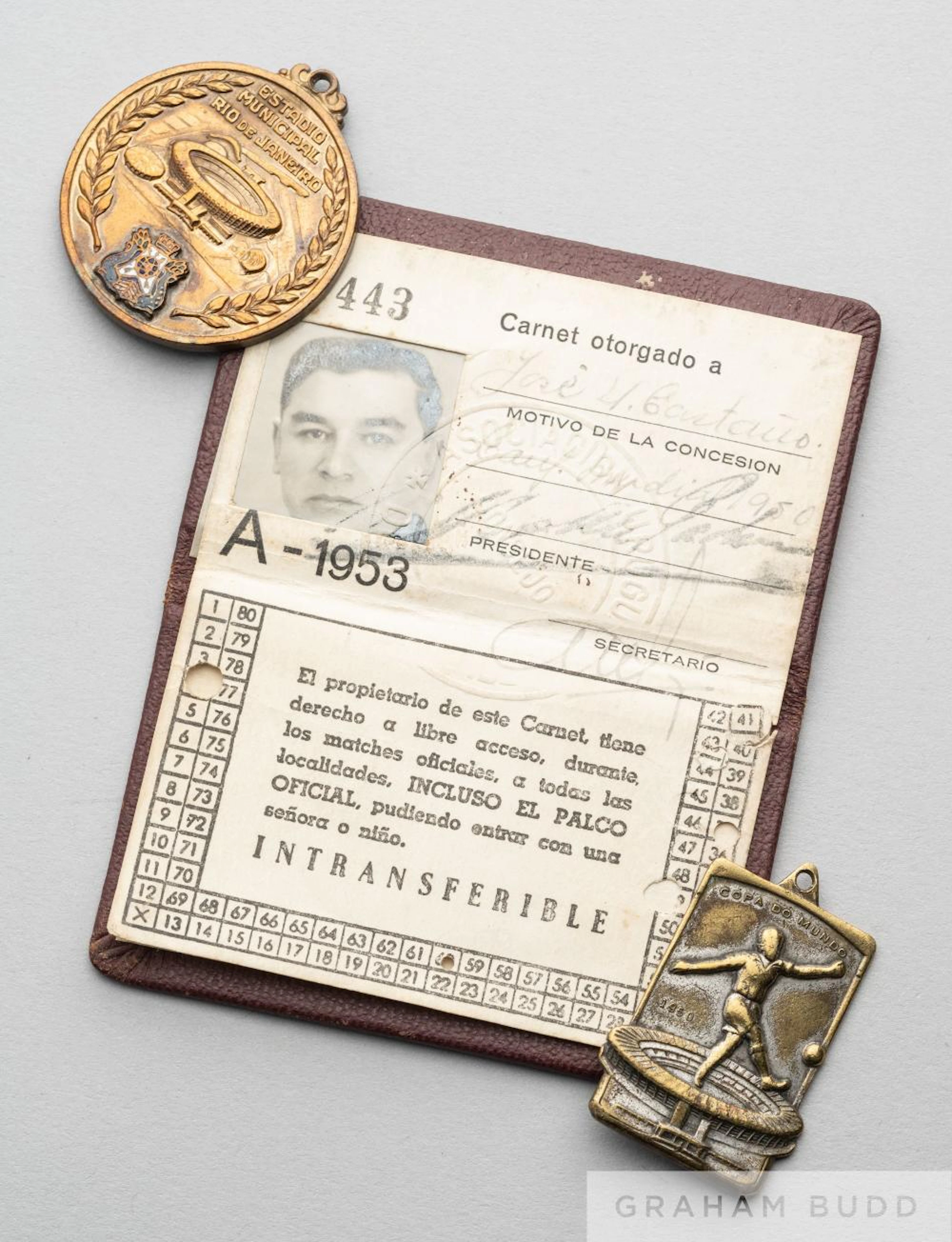 Two 1950 World Cup commemorative medals/key-rings