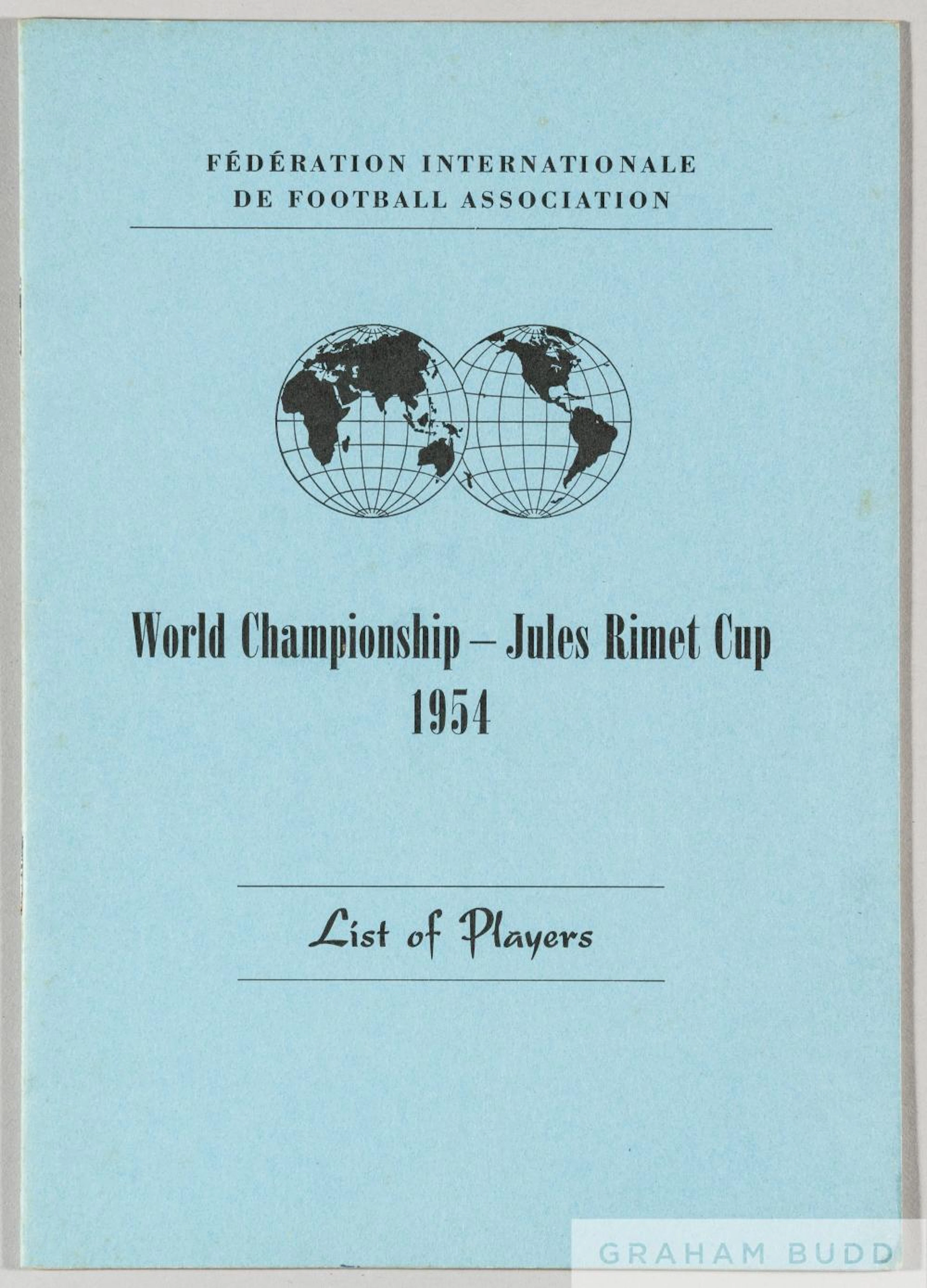 World Cup 1954 Switzerland World Championship Jules Rimet...
