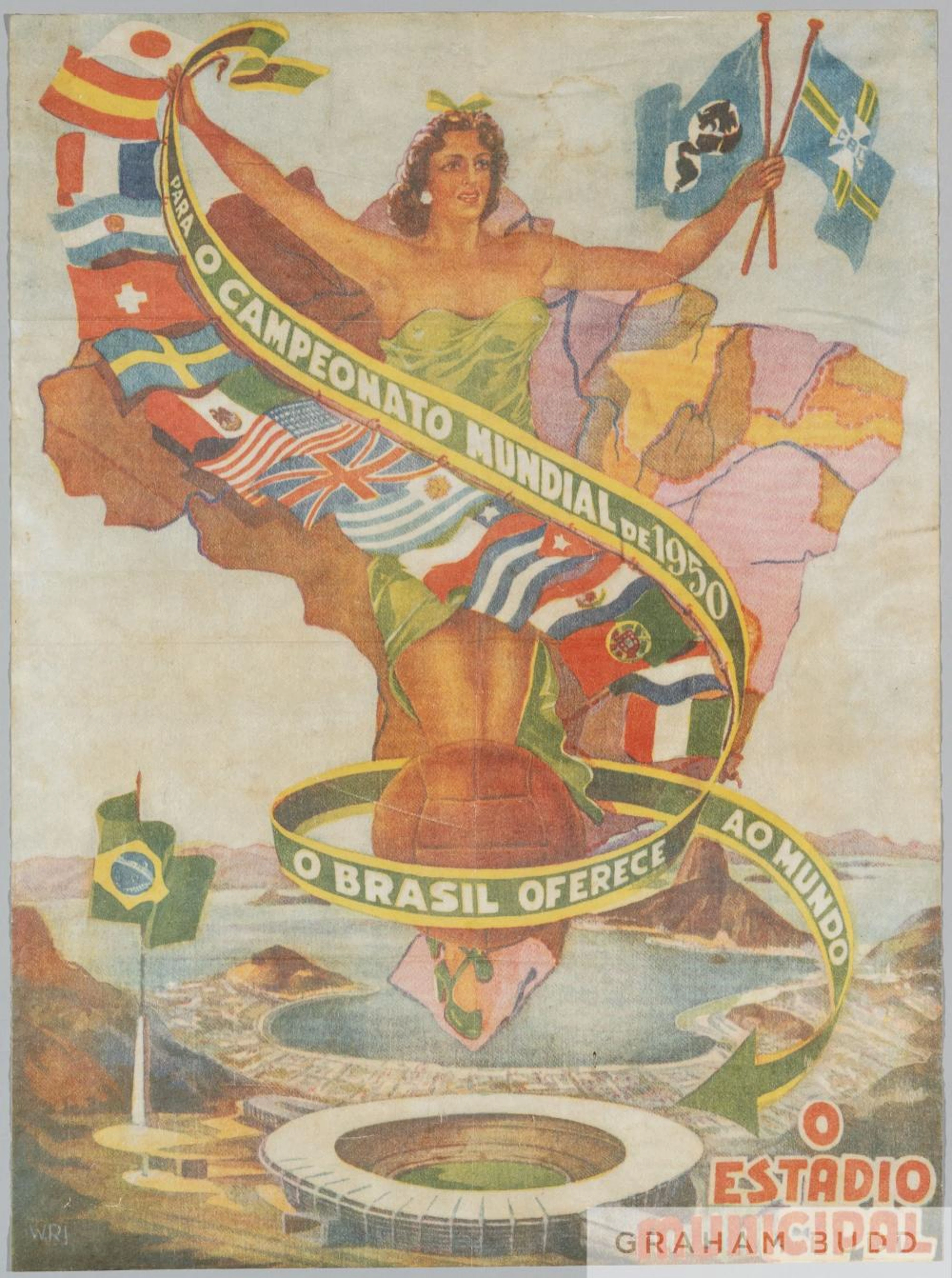A poster for the 1950 World Cup in Brazil