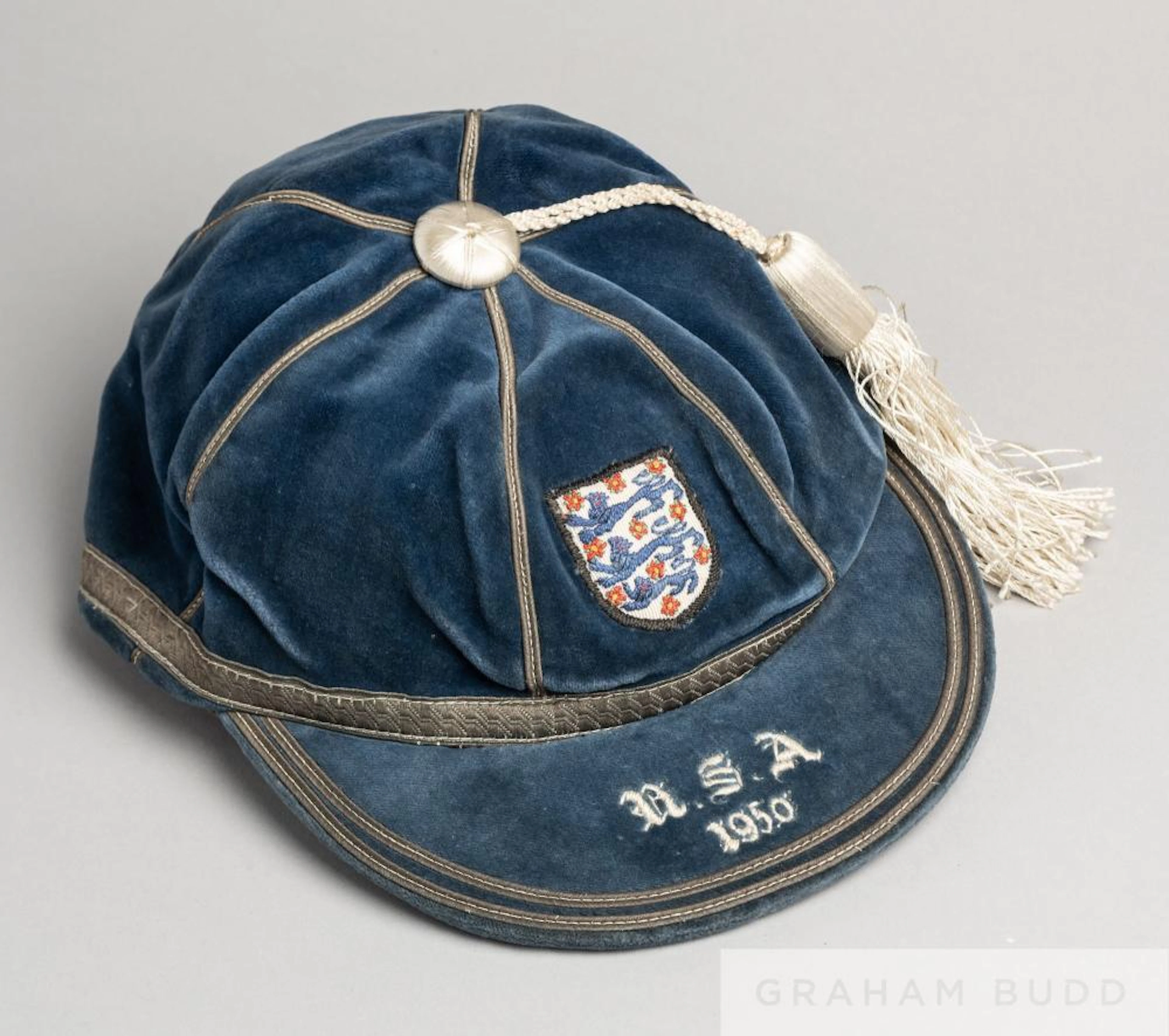 Stan Mortensen blue England v USA 1950 World Cup representative cap