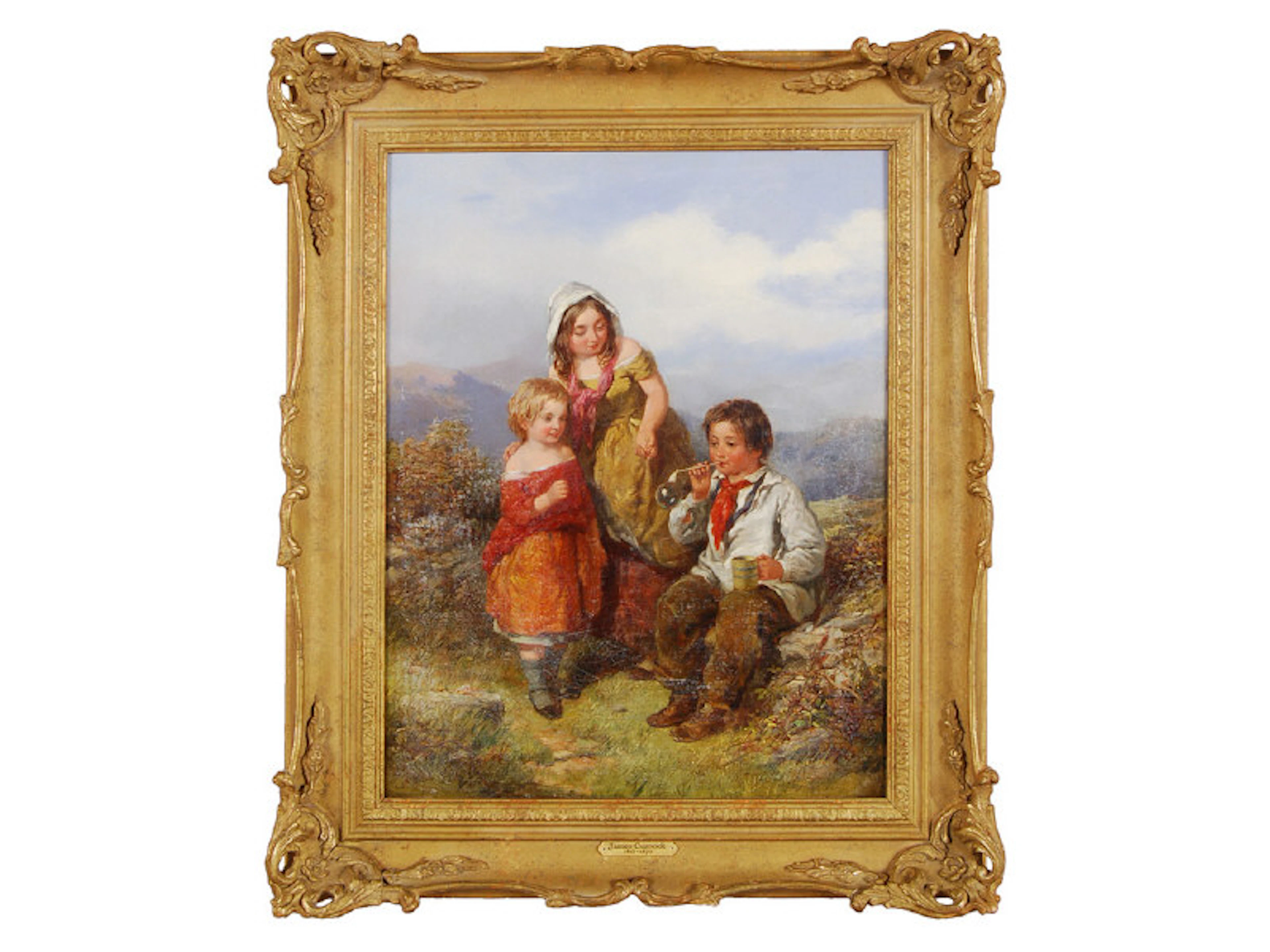 James Curnock oil painting on canvas, two