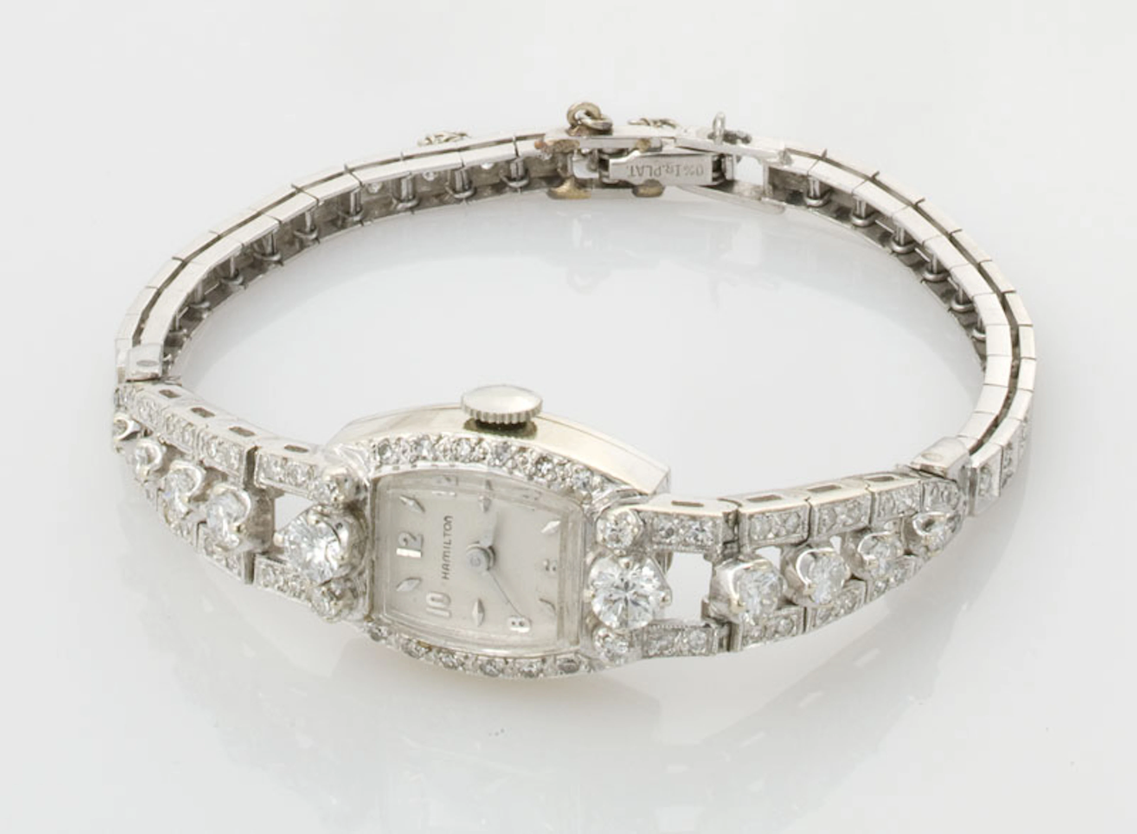 Ladies Hamilton platinum and diamond watch