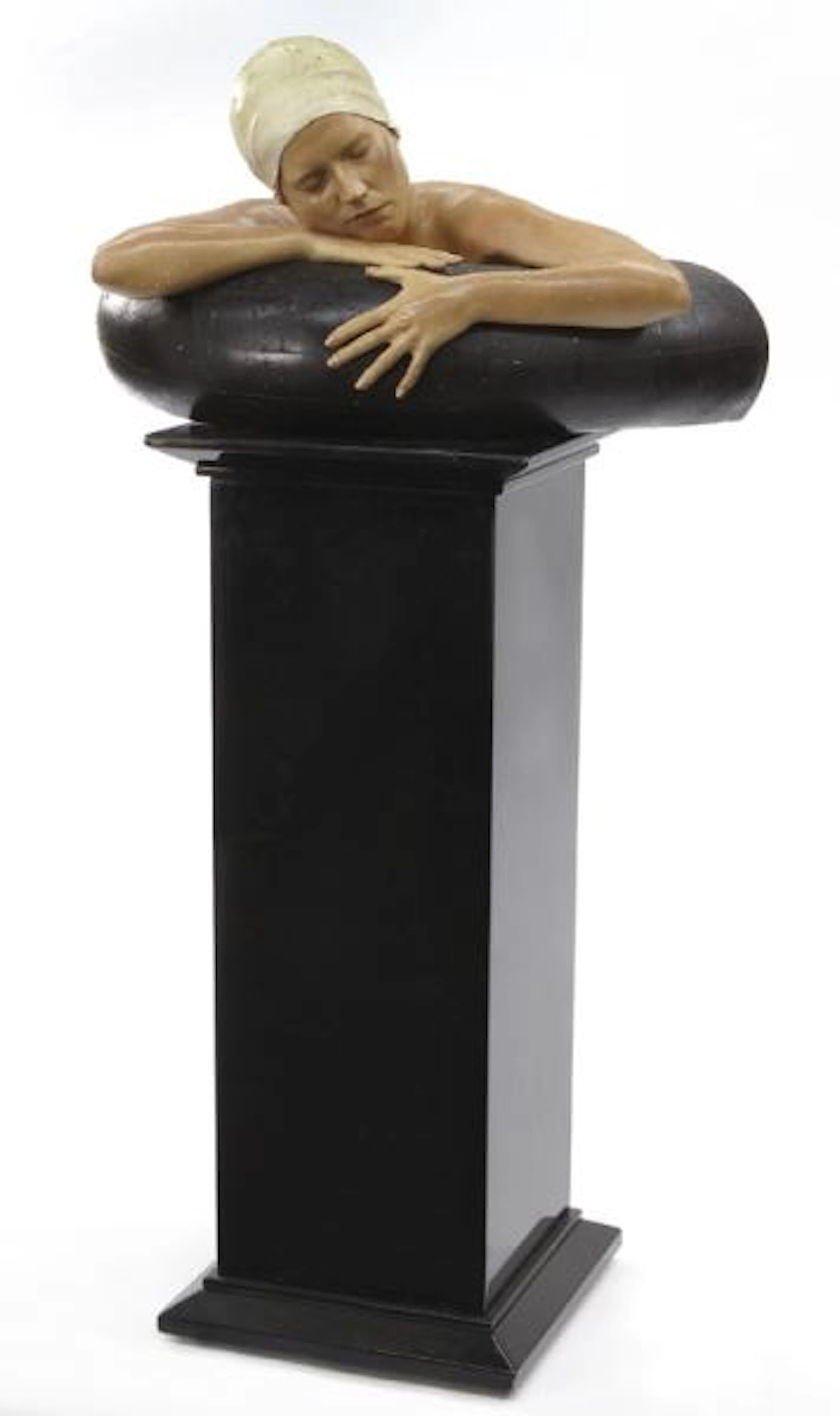 Carole Feuerman, "Innertube II" oil painted resin