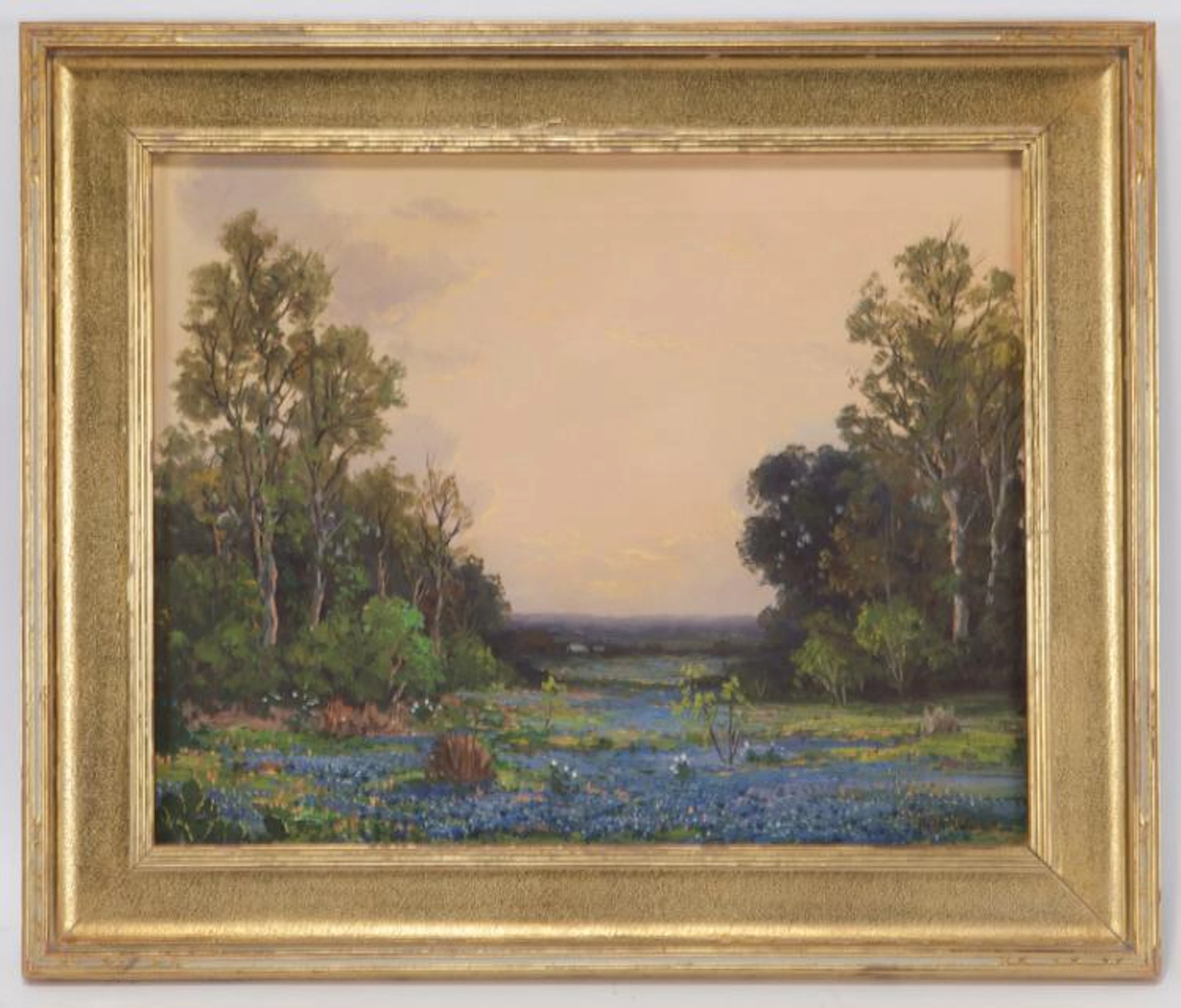 Robert Wood "Untitled (Bluebonnets at Sunset)" oil
