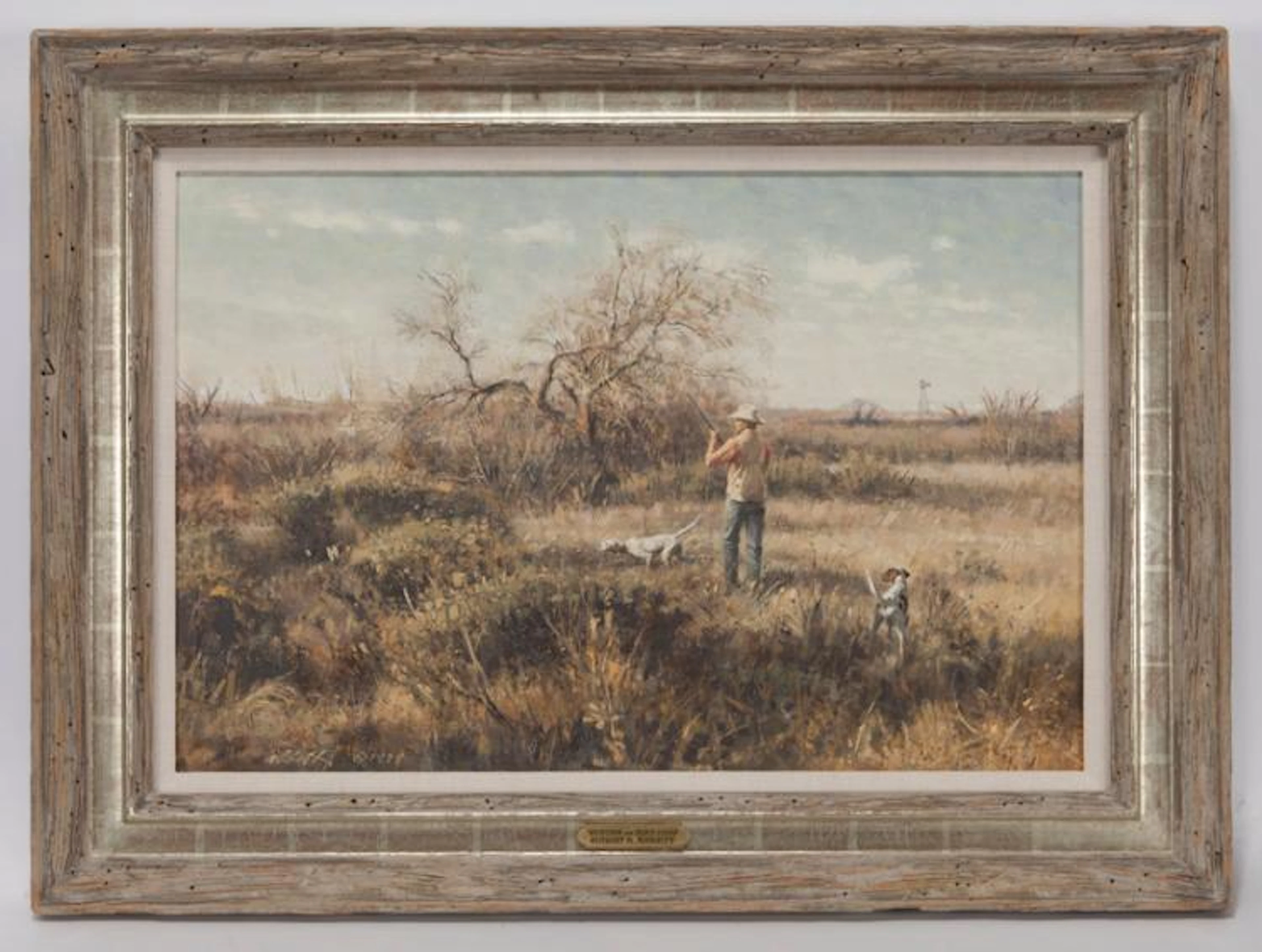 Robert Kennedy Abbett "Hunter and Bird Dogs" oil