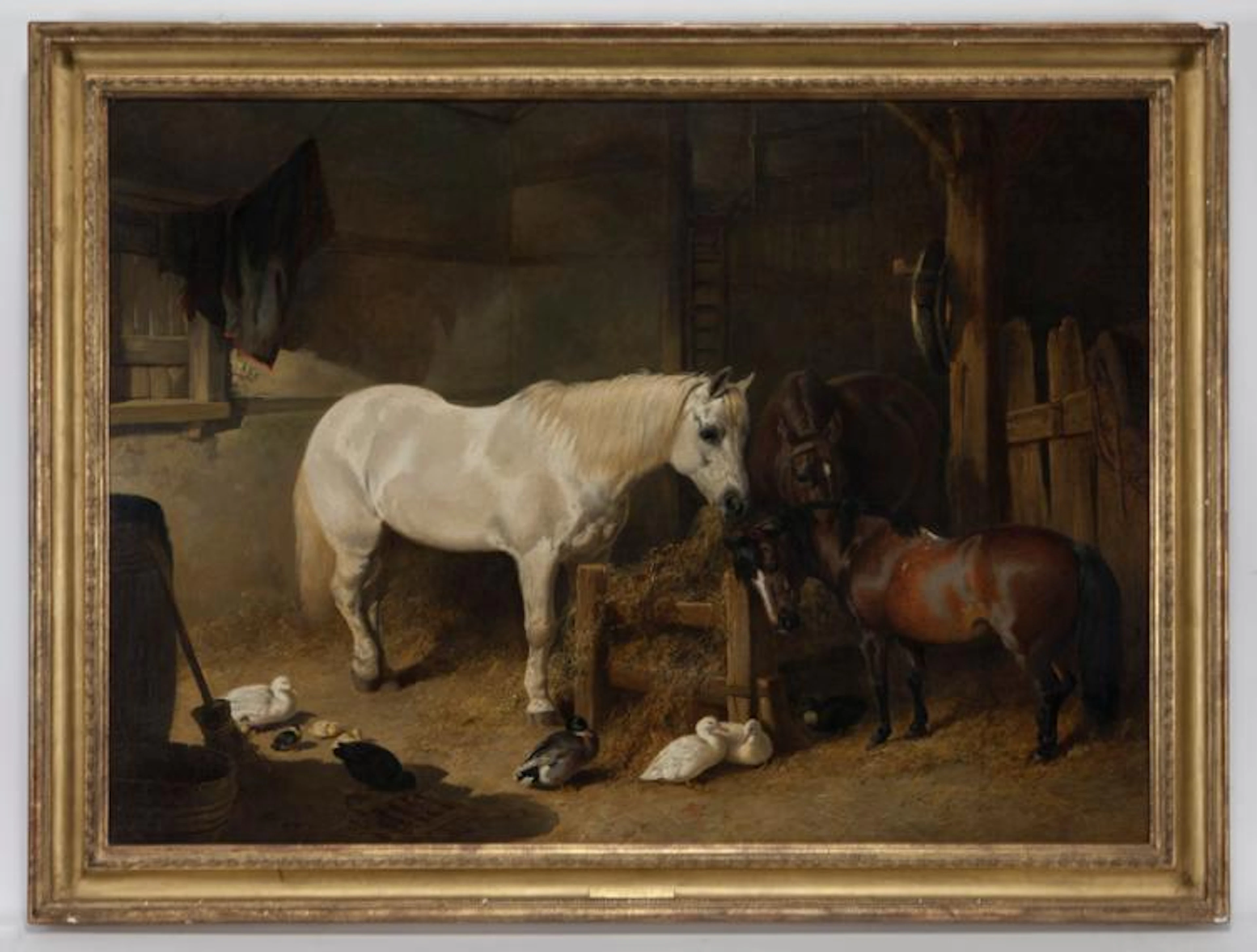 John Frederick Herring Sr. "After Work" oil on