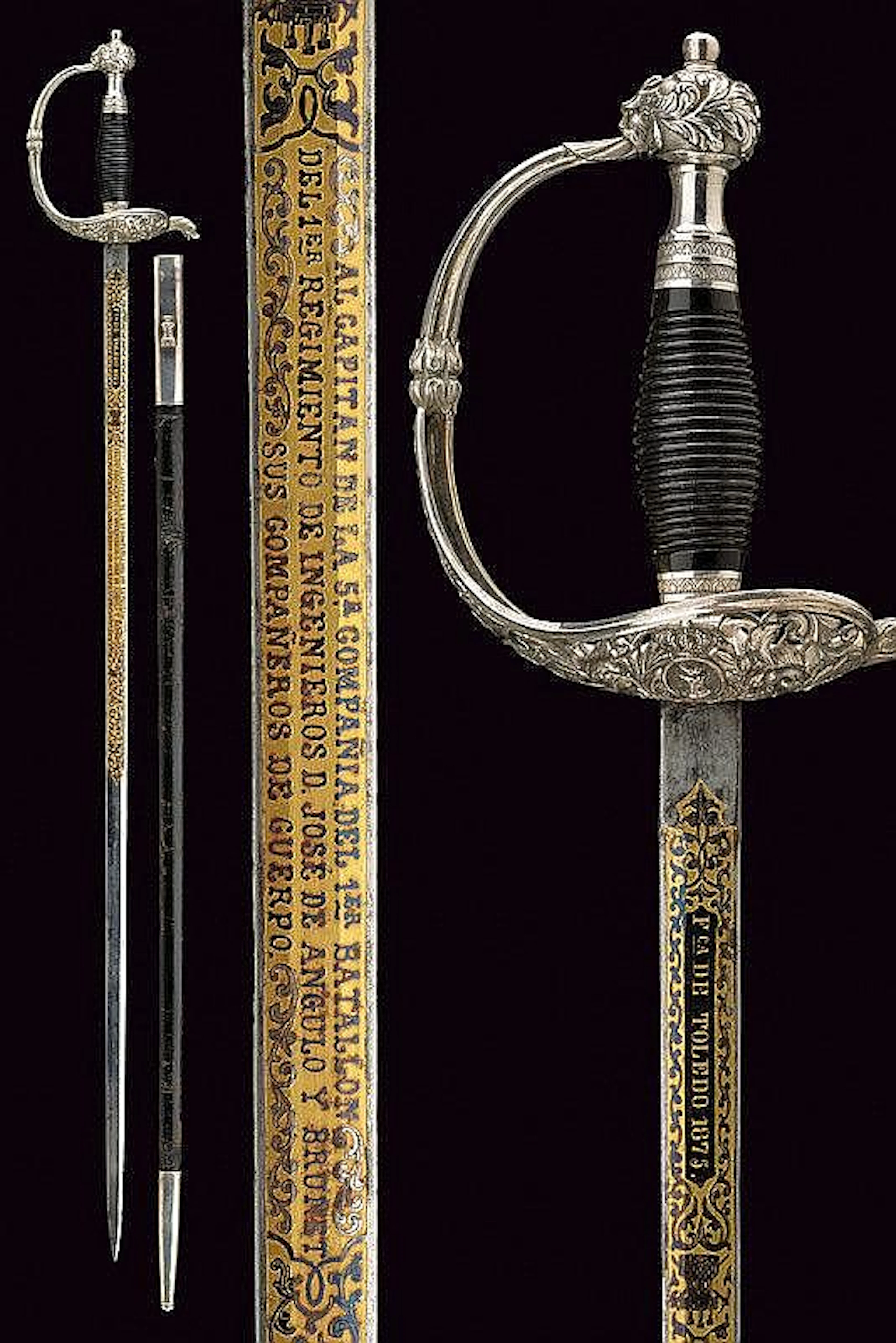 A silver mounted presentation sword