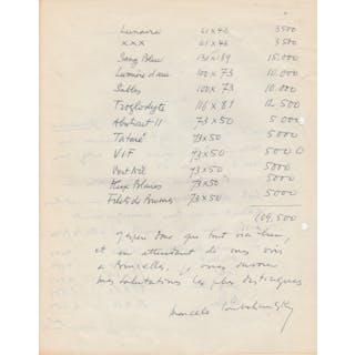 Marcelle LOUBCHANSKY - 3 lettres autographes signées à son galeriste
