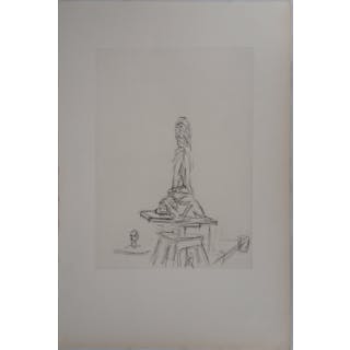 Alberto GIACOMETTI : Atelier à la sellette, 1964 - Gravure originale