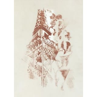 Robert DELAUNAY - Les Tours Eiffel - Gravure sur cuivre contresignée