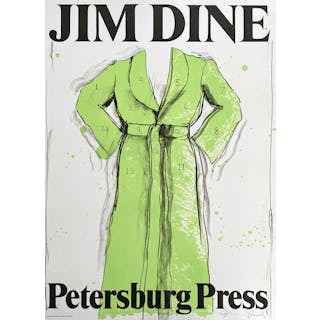 Jim Dine - Le manteau vert - Lithographie originale signée au crayon