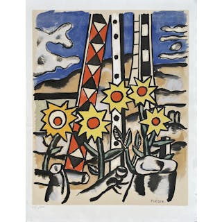 Fernand Léger - Les tournesols, 1950 - Lithographie signée dans la
