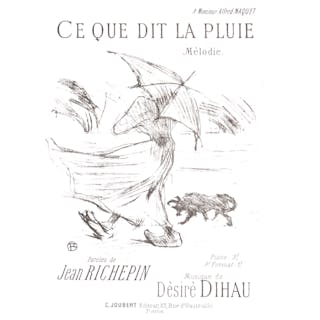 Henri de TOULOUSE - LAUTREC - Ce que dit la pluie, 1895 - Lithographie