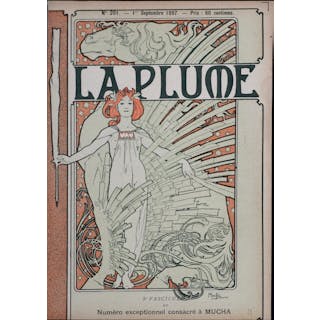 Alphonse MUCHA - La Plume, v. 1897-1900 - Couverture lithographie