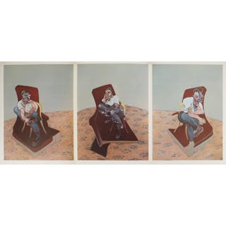 Francis Bacon : Three Studies for Portrait of Lucian Freud, 1966 - Lithographie