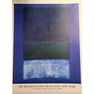 Mark Rothko, White and Greens in Blue poster, 1998