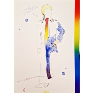 Jim Dine - Dorian Gray with a Rainbow Scarf - Lithographie originale