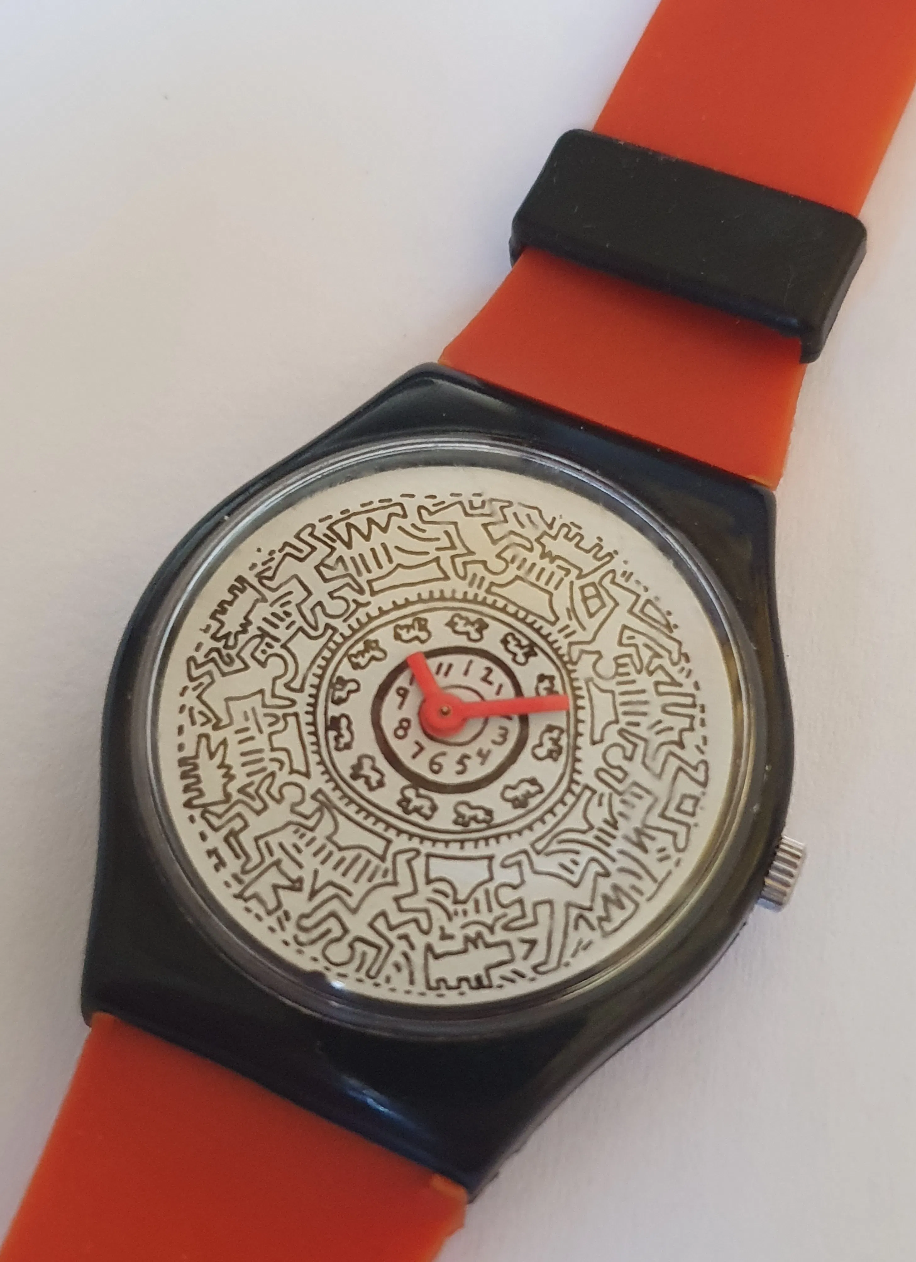 Montre KEITH HARING Originale Running Time Rouge - Édition Limitée 1992 - Occasion