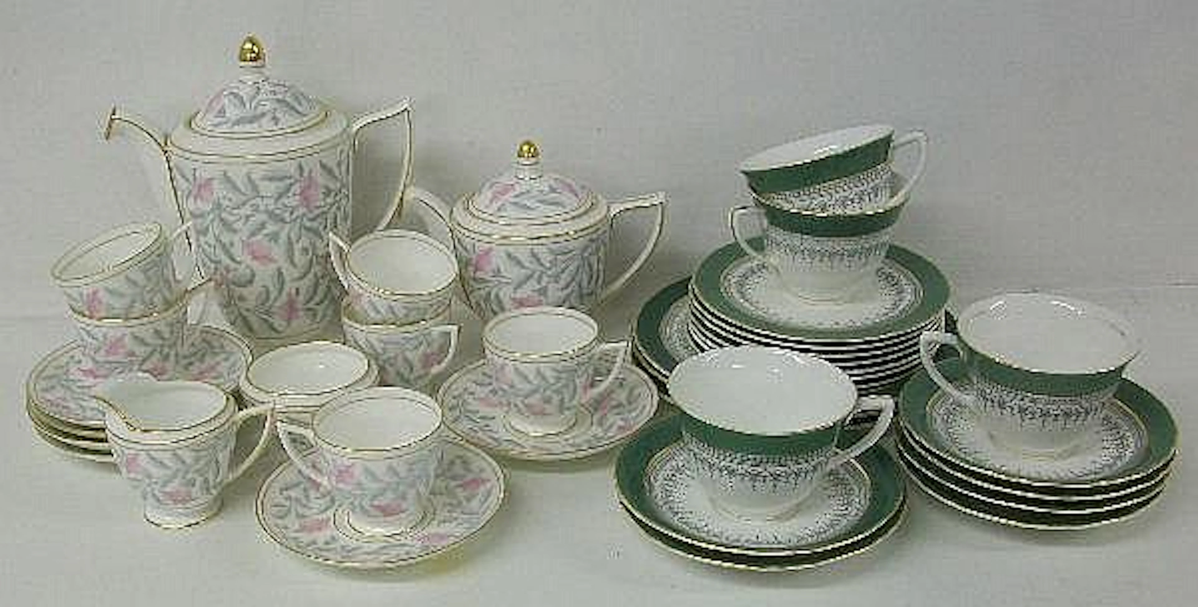 A Mintons Petunia coffee set designed by John